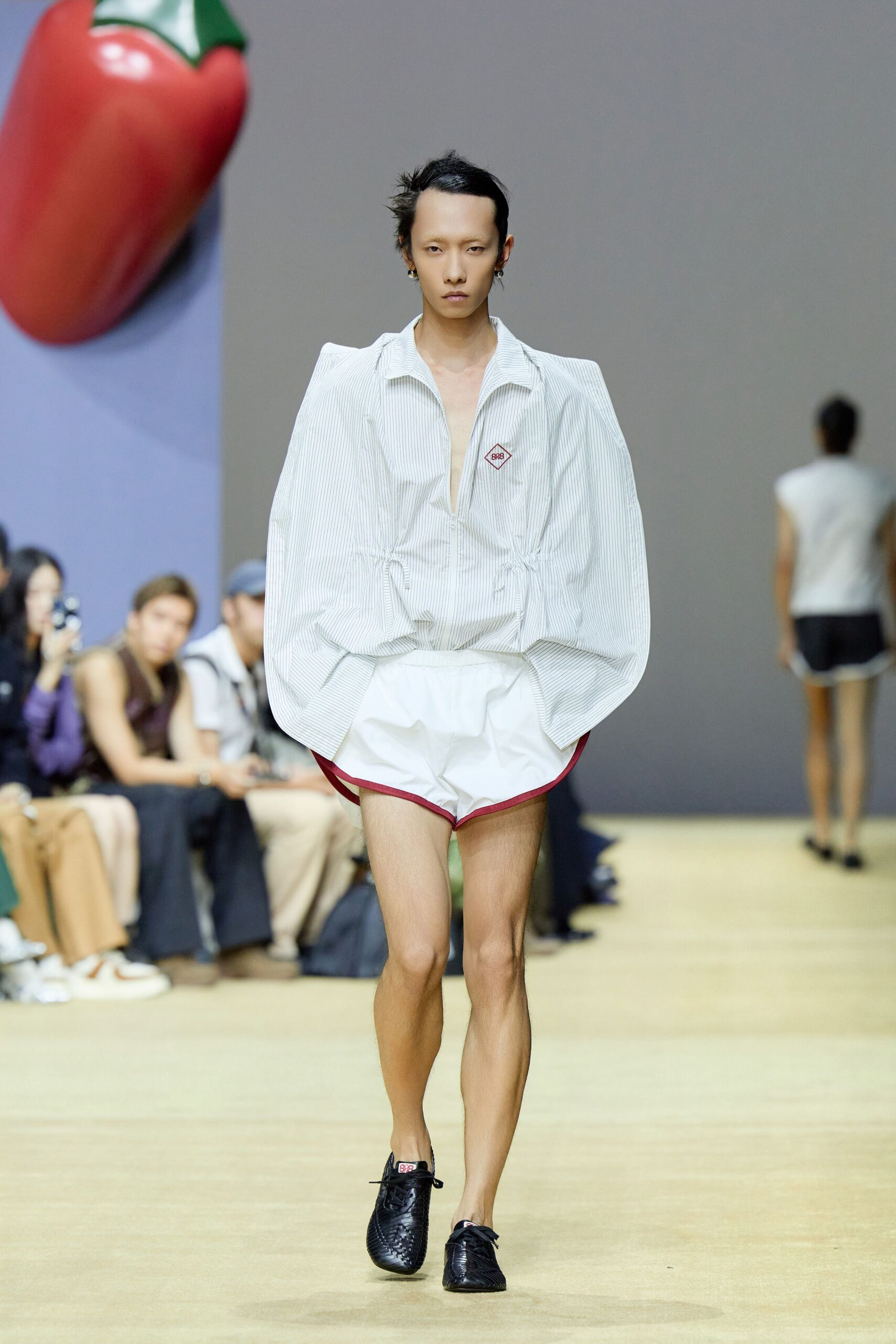 oversized striped shirt with shorts
