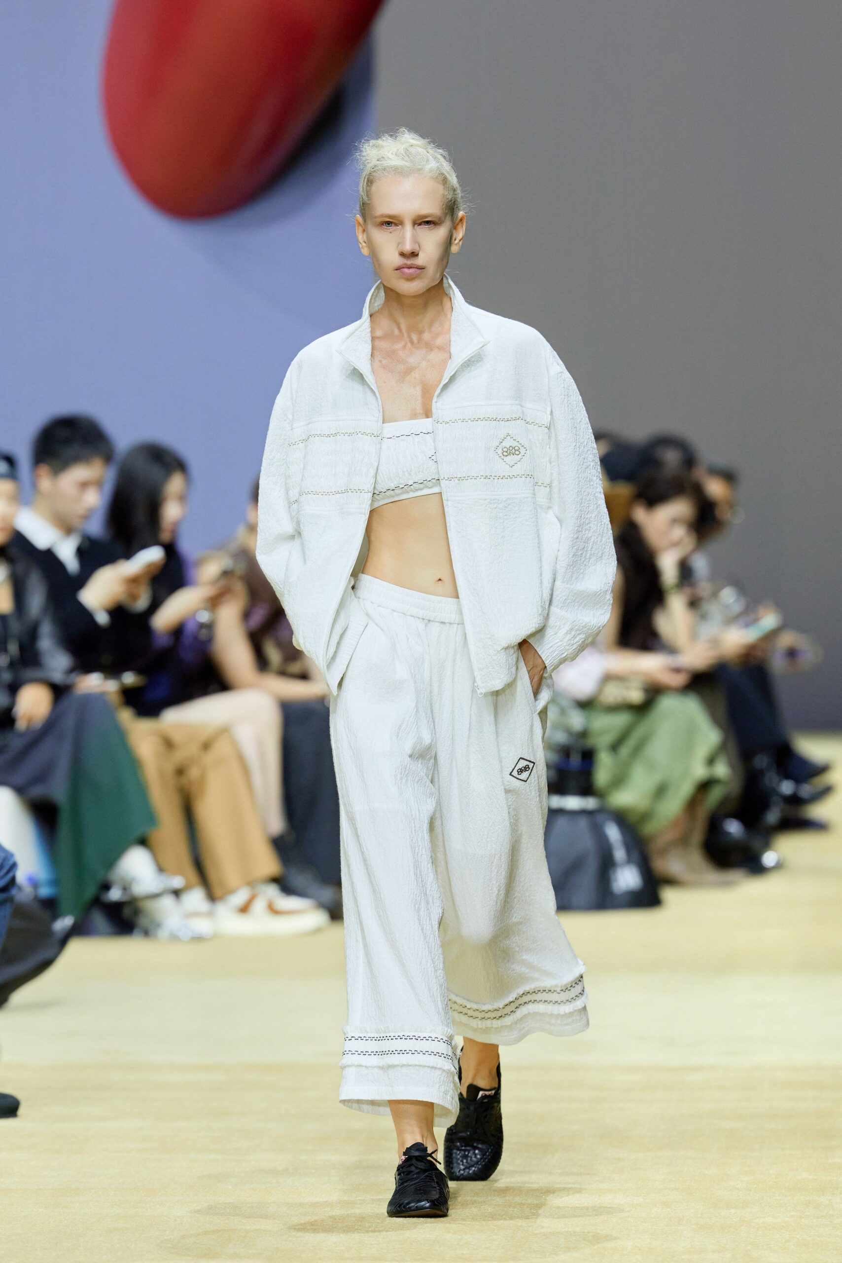 white relaxed jacket and pants