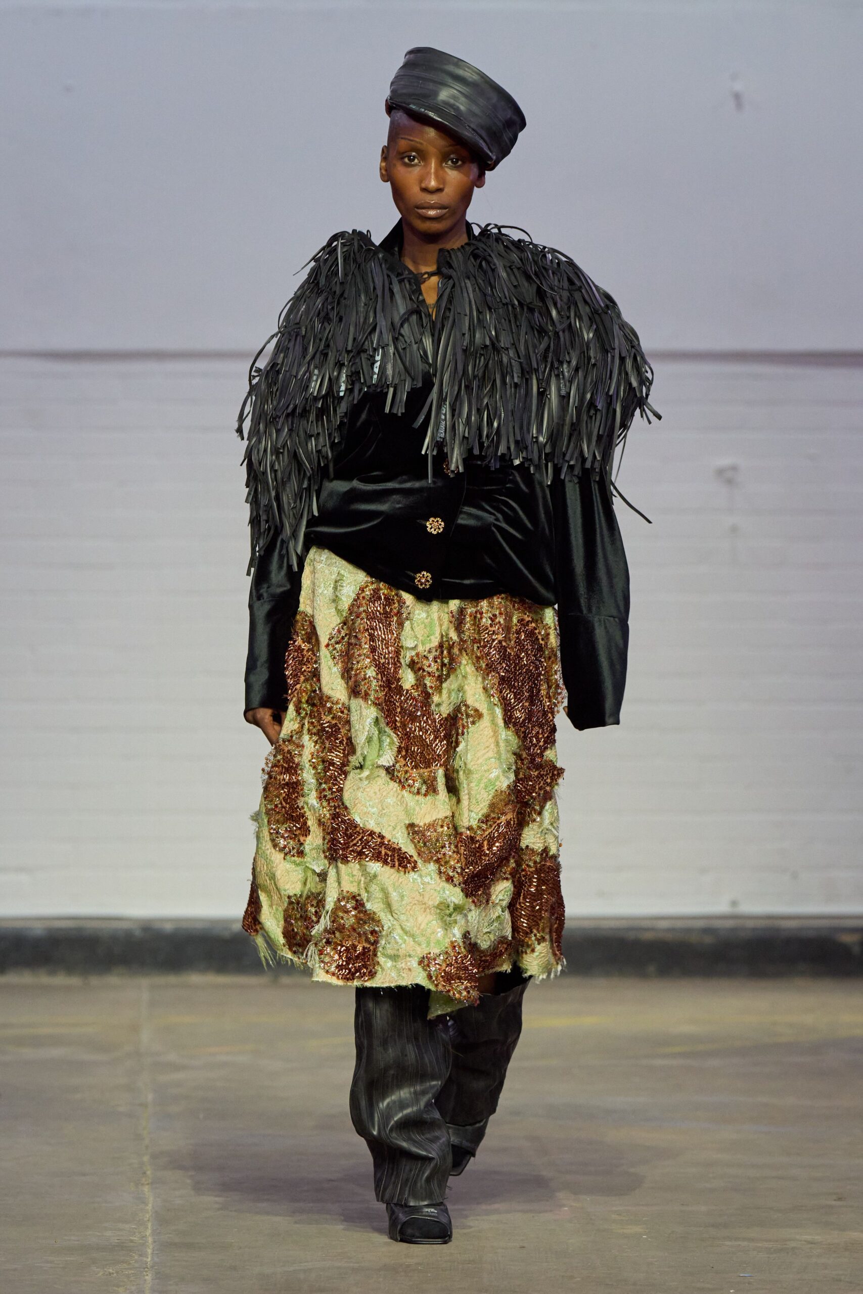 multi silk relaxed layered pleated skirt