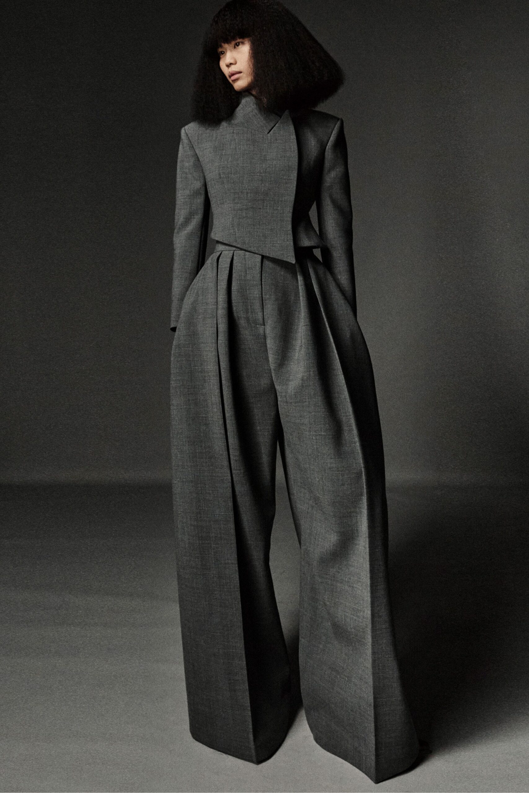 tailored gray wool suit