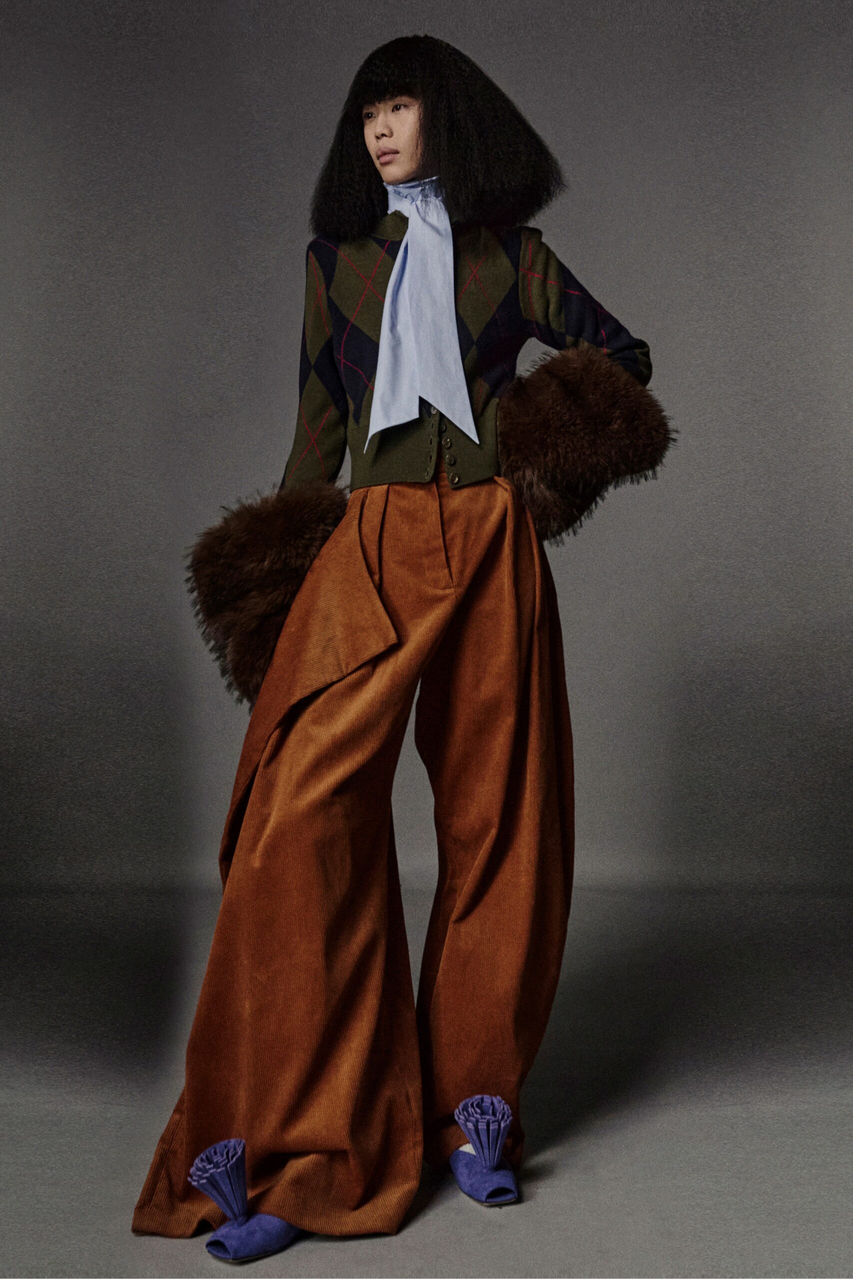 brown fur gloves