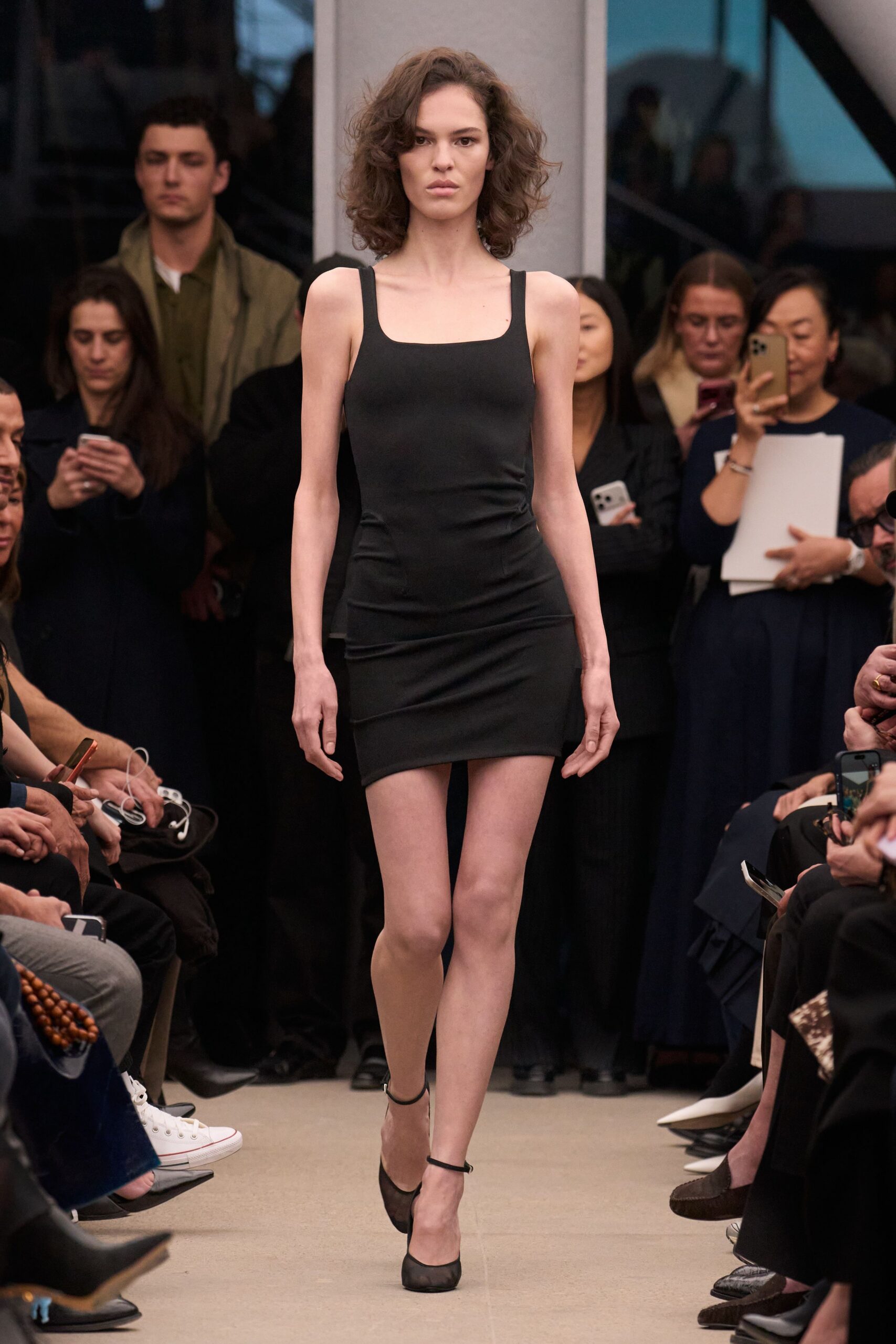 black fitted mini dress
