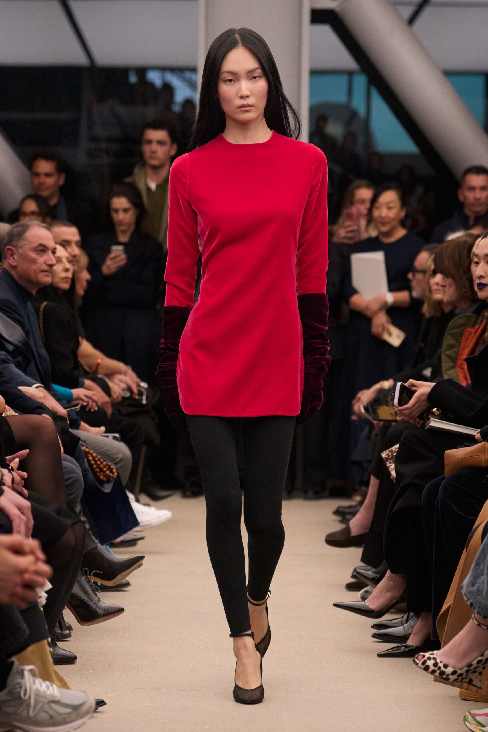 red velvet fitted top with leggings