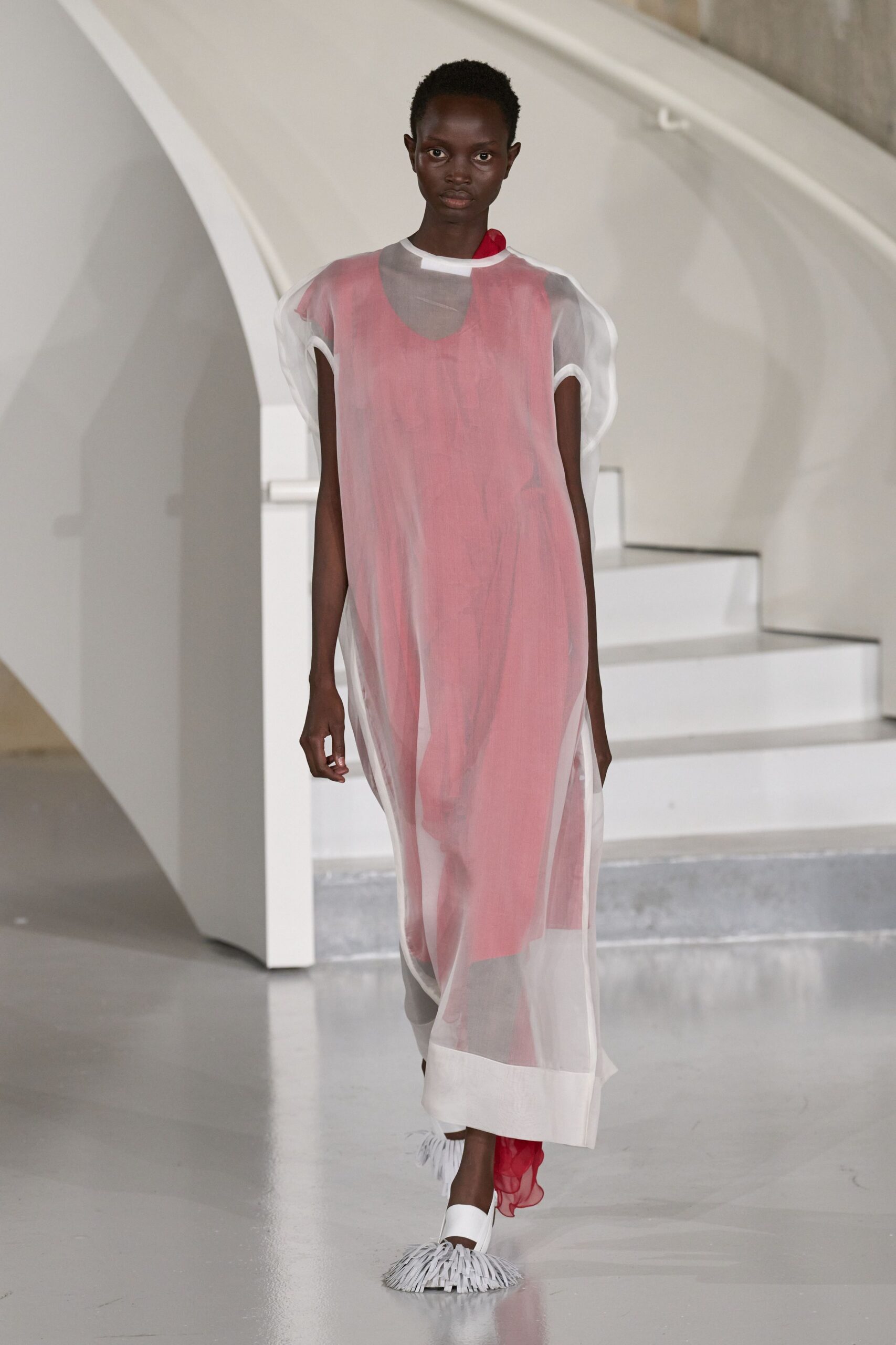 white chiffon sleeveless relaxed layered sheer maxi dress