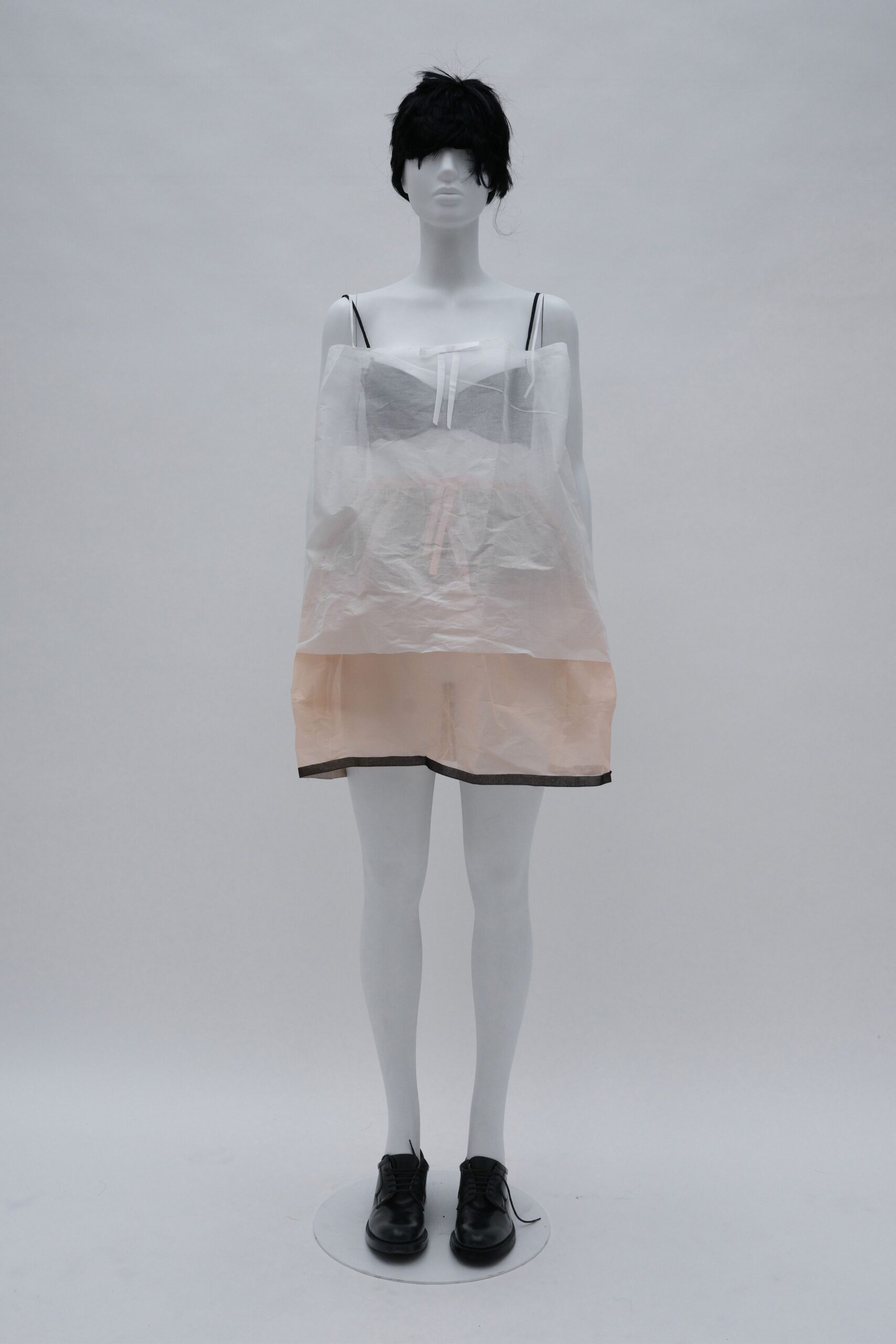 white cotton sleeveless relaxed layered short dress