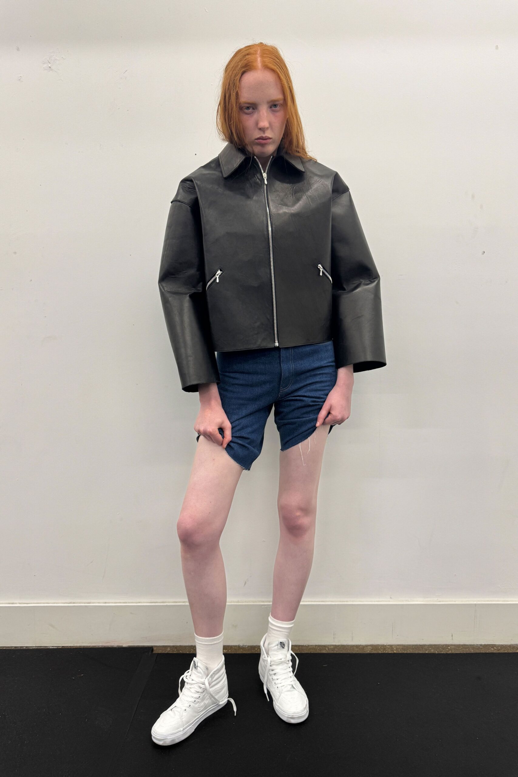 blue denim fitted distressed short shorts