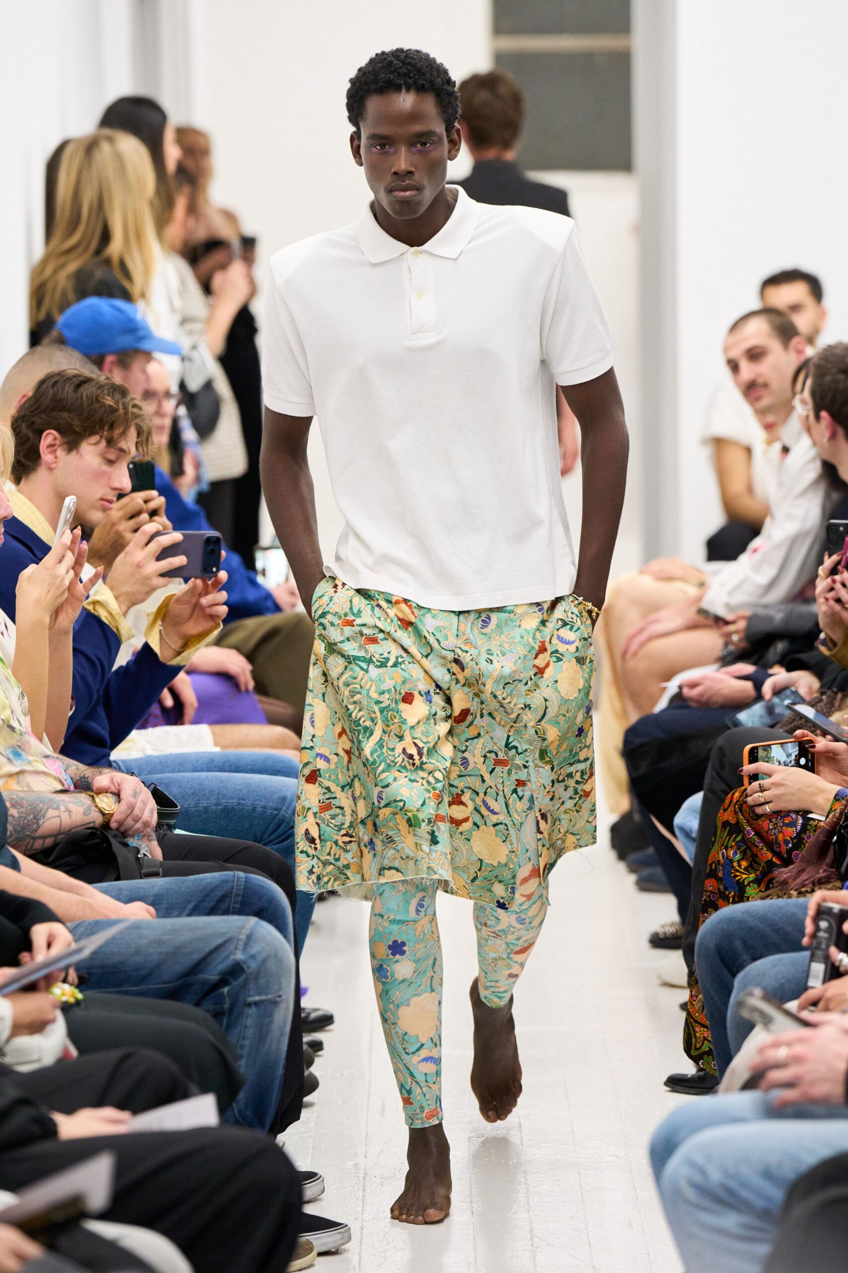 multi cotton fitted printed pants