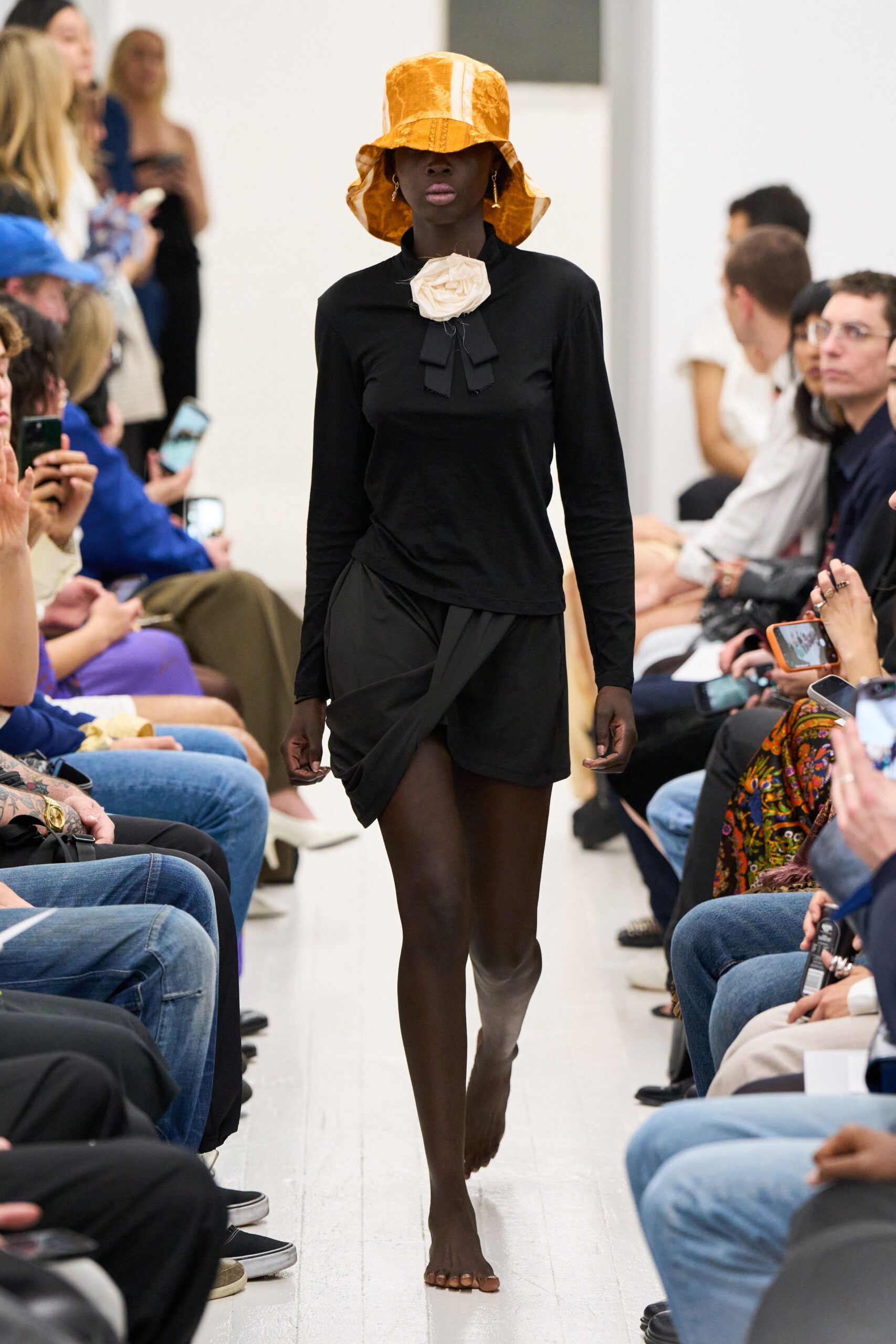 black fitted top and shorts