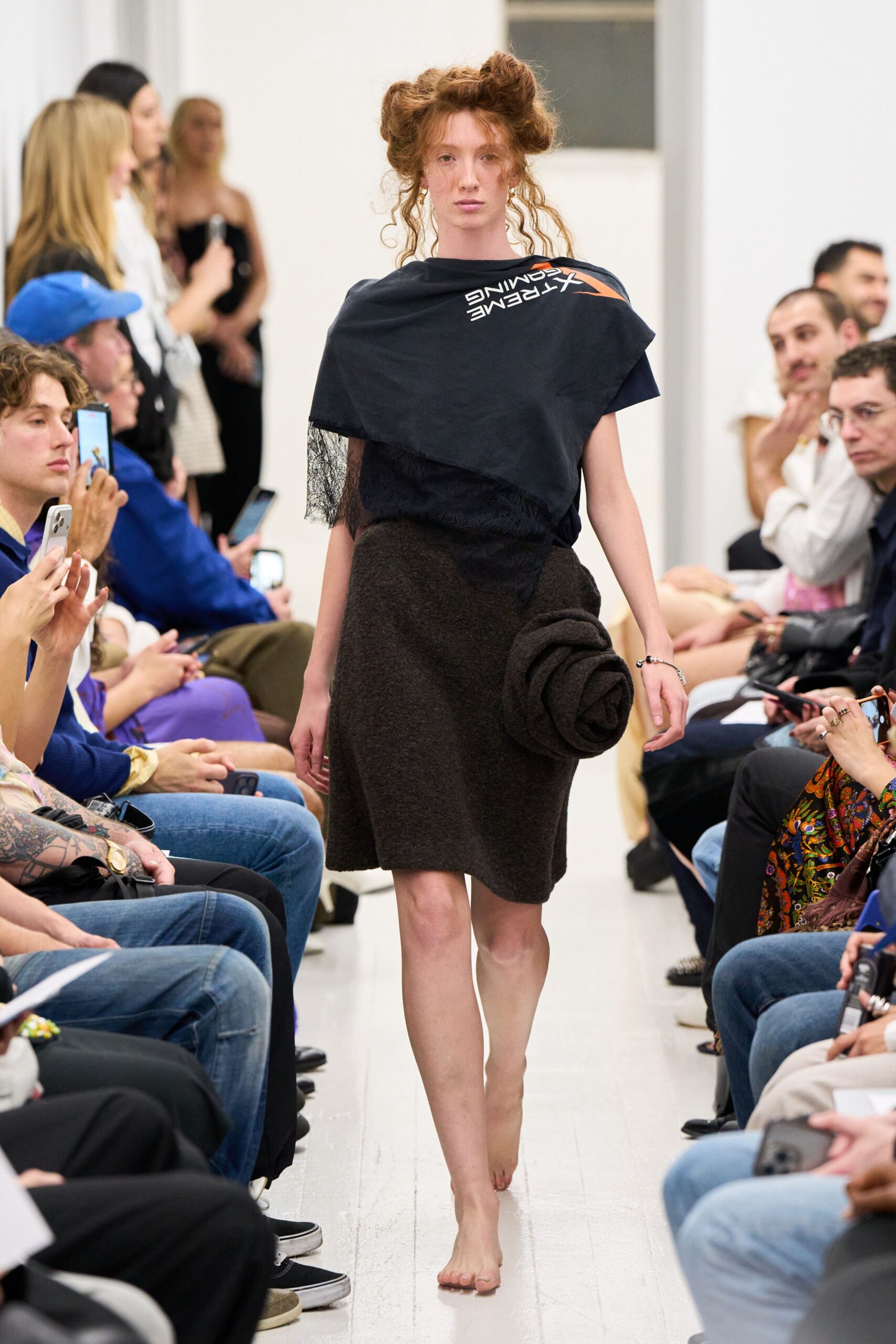 brown wool fitted pencil skirt