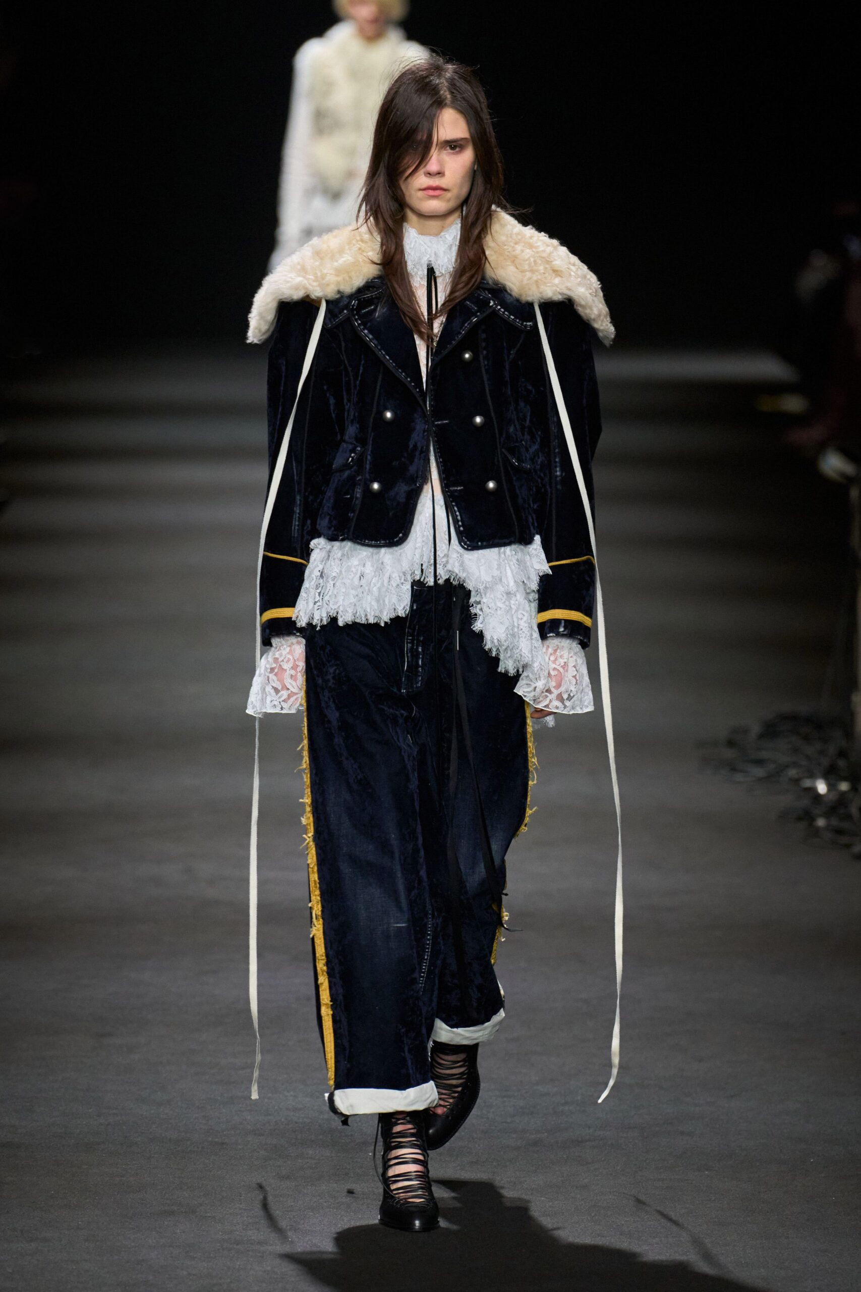 navy velvet jacket and pants