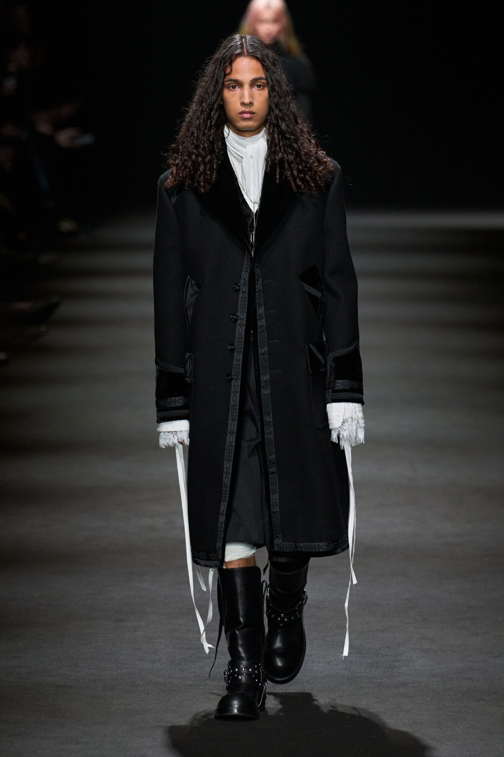 black wool coat with white shirt