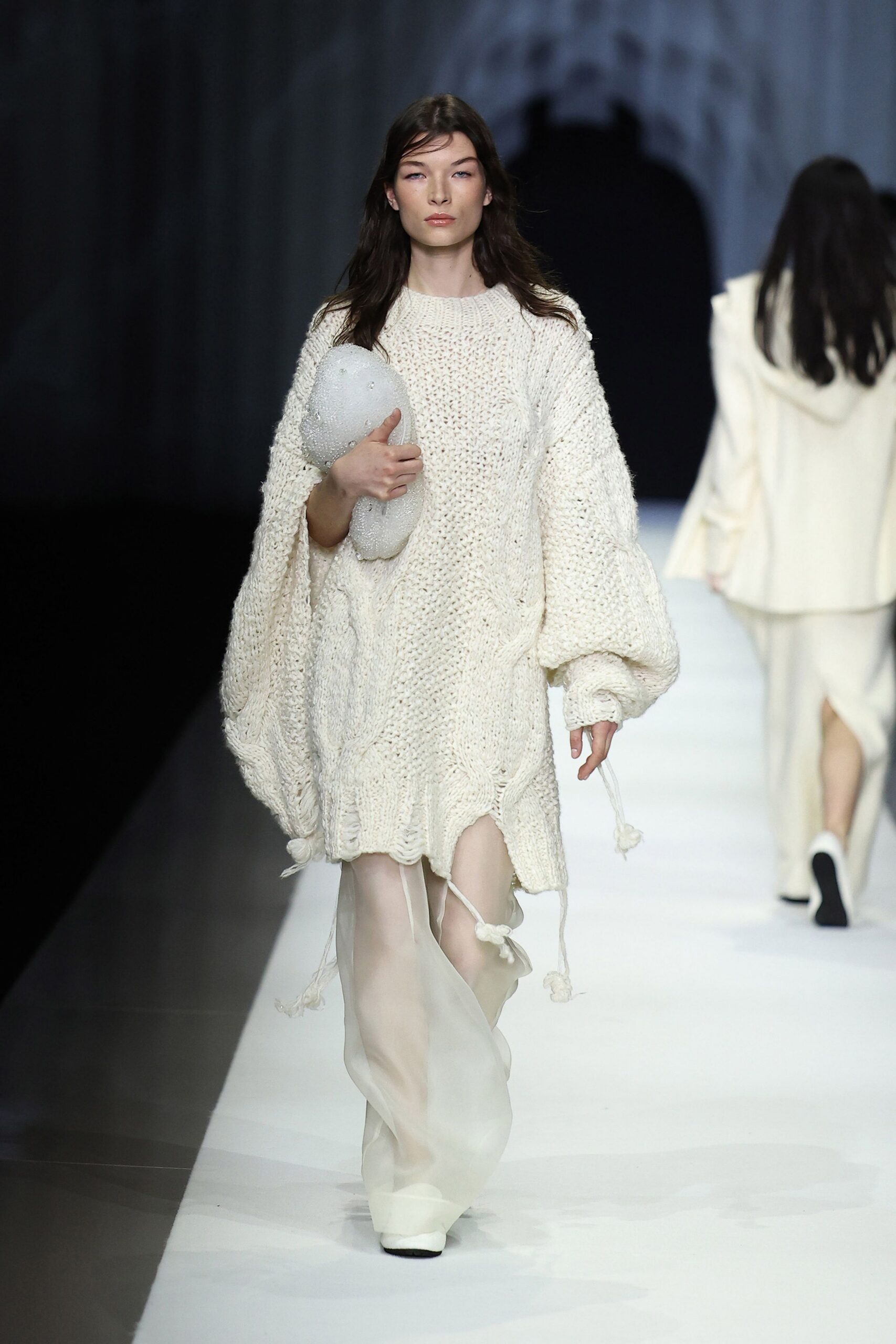 white chiffon relaxed wide-leg sheer pants