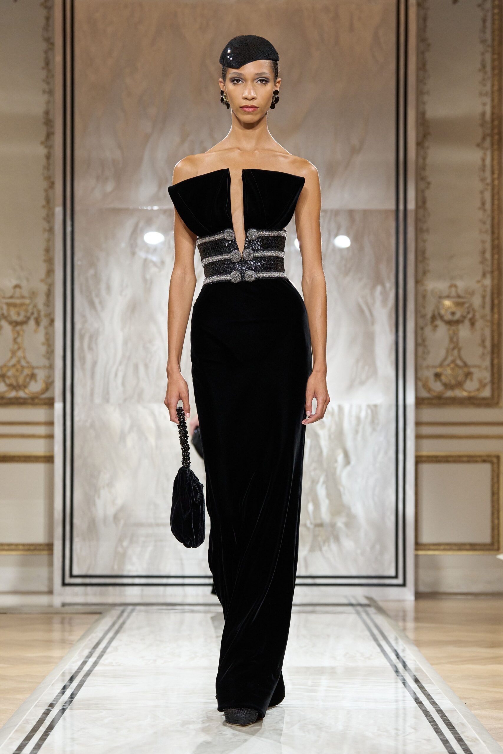 black silk pleated bag