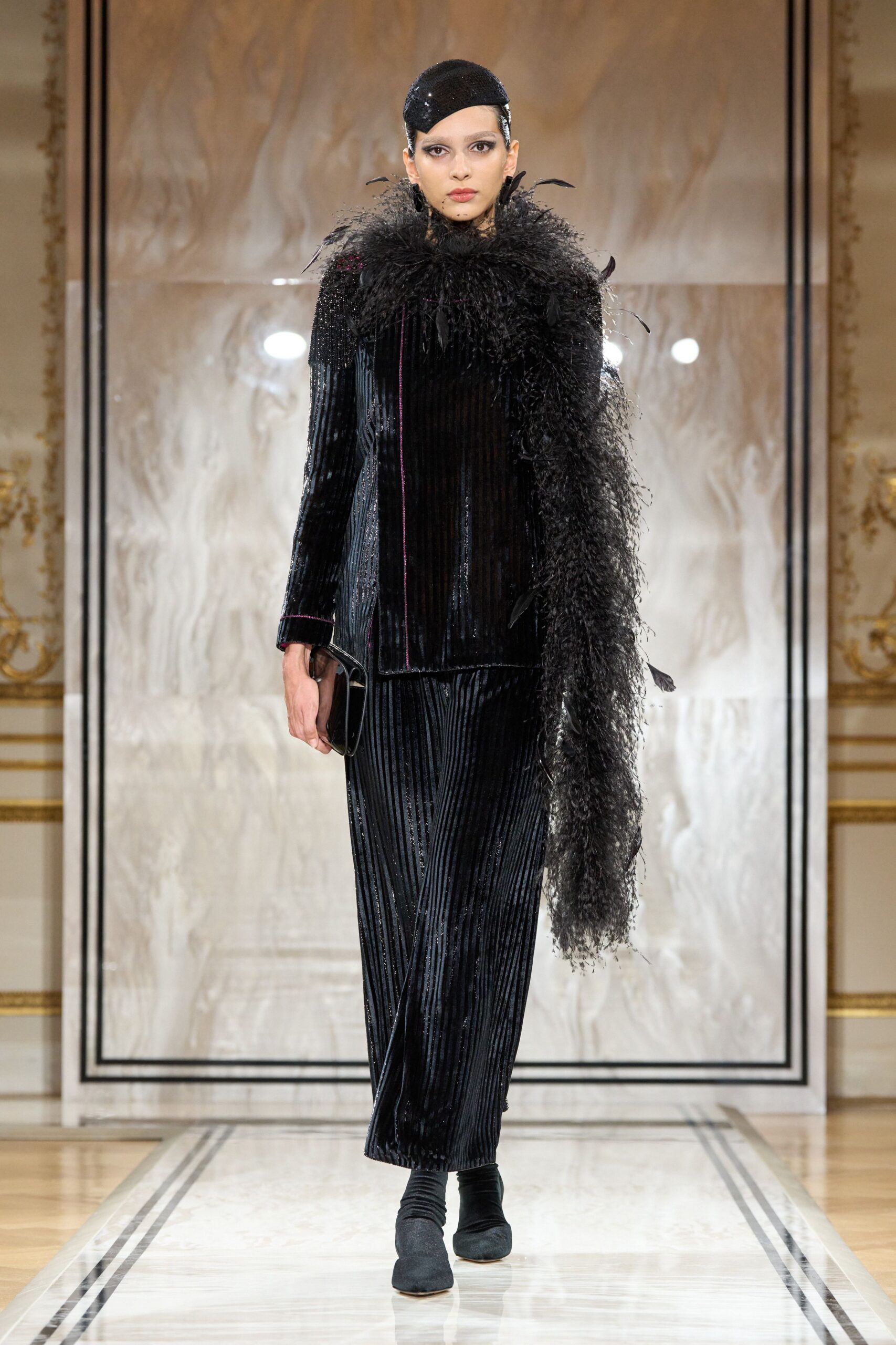 black feather scarf