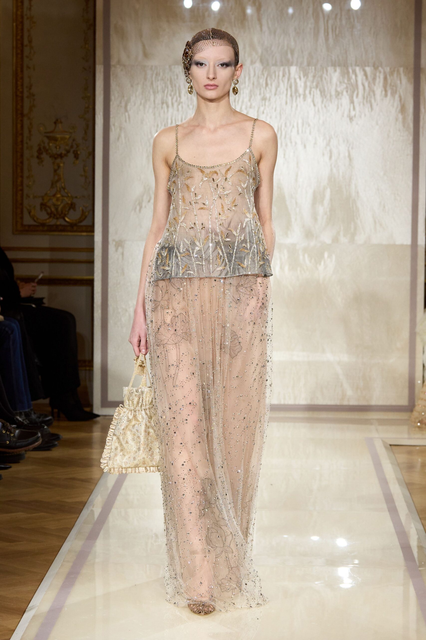 beige silk textured bag