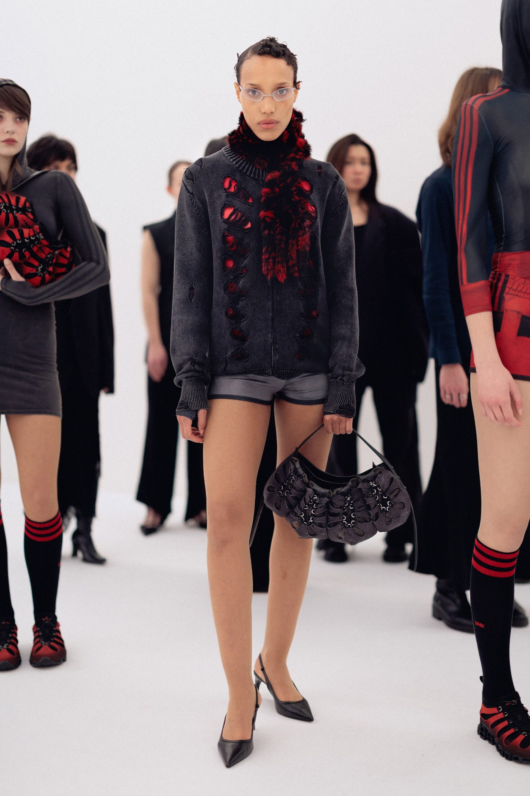 red wool scarf