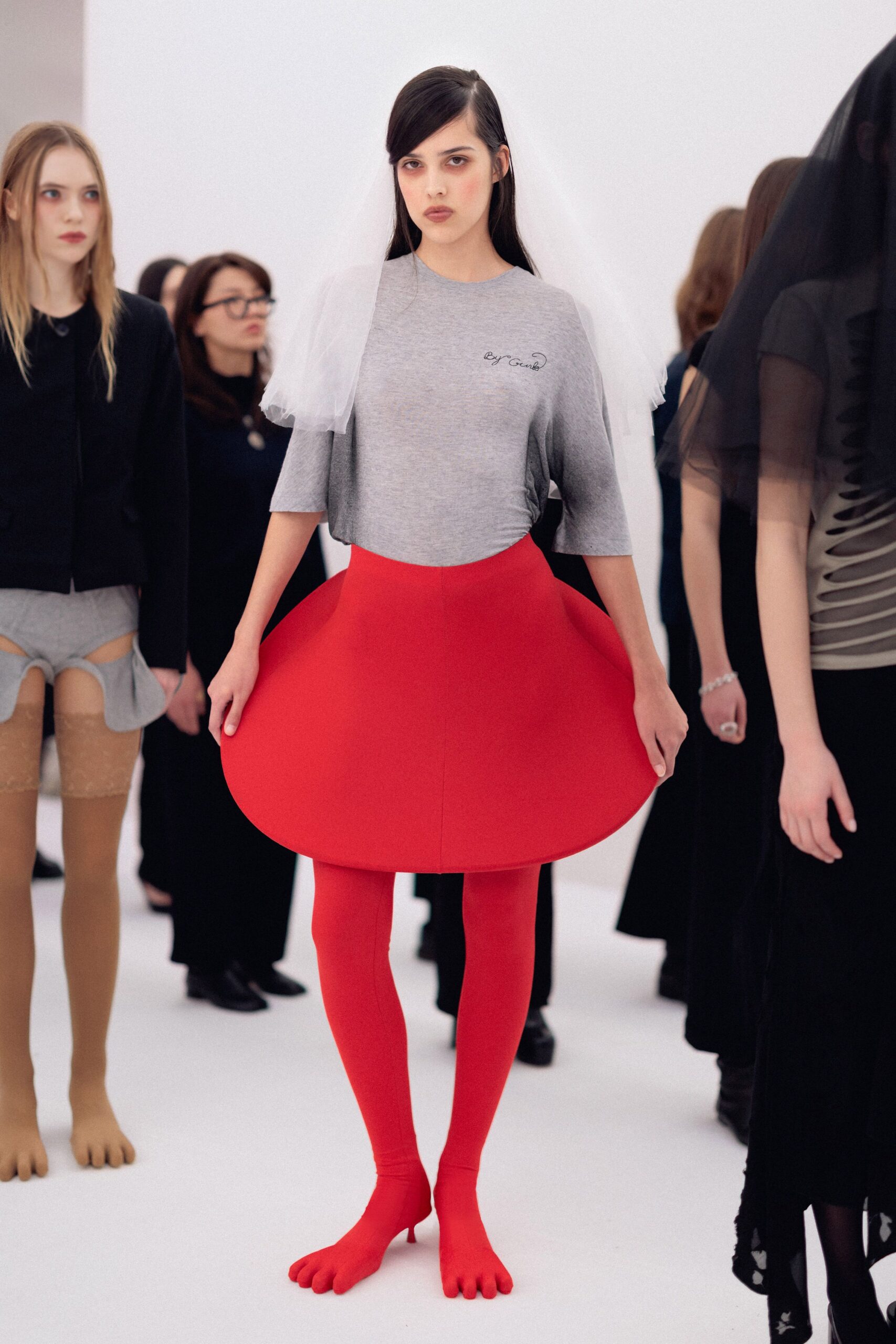 red cotton fitted leggings