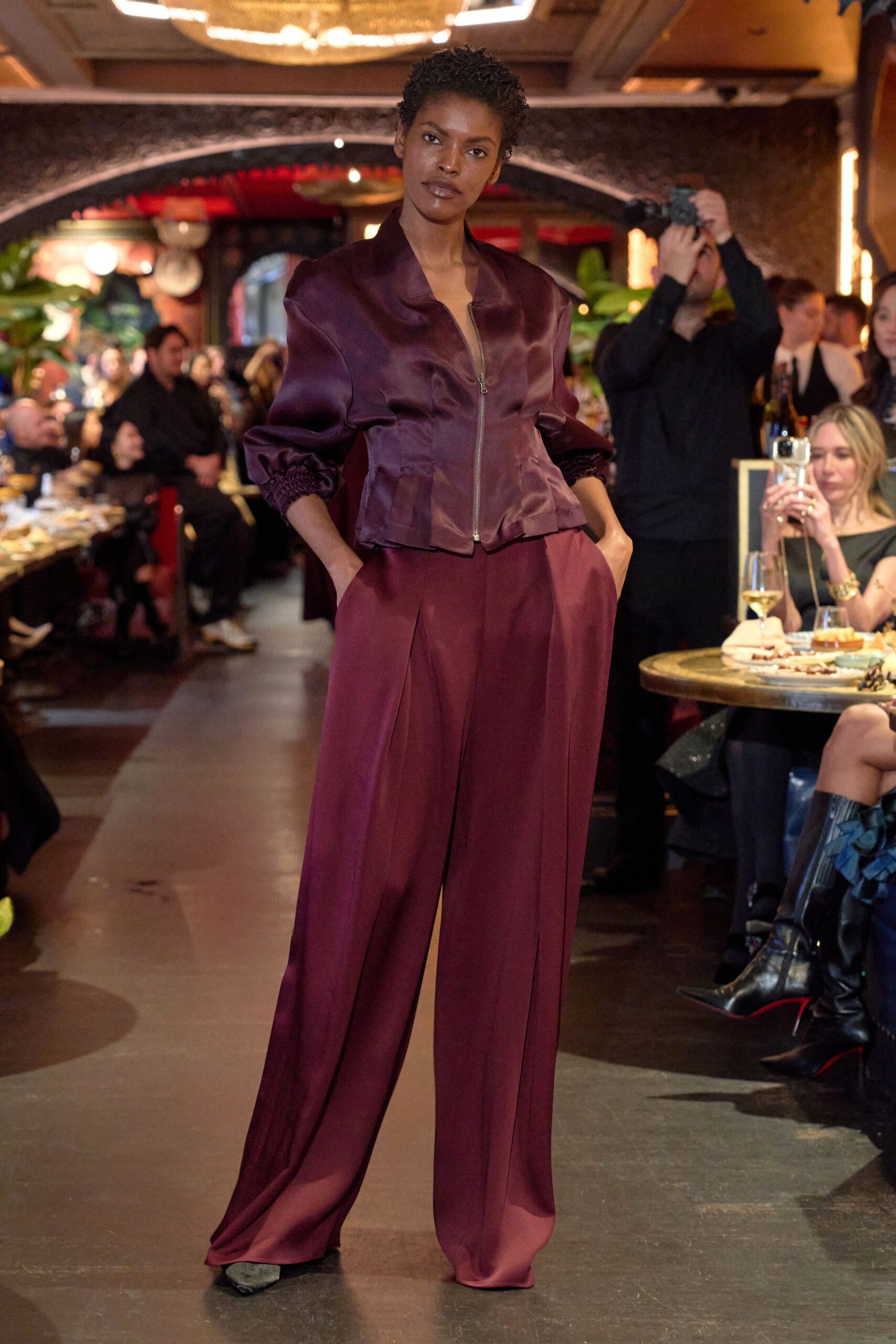 purple silk relaxed wide-leg pants