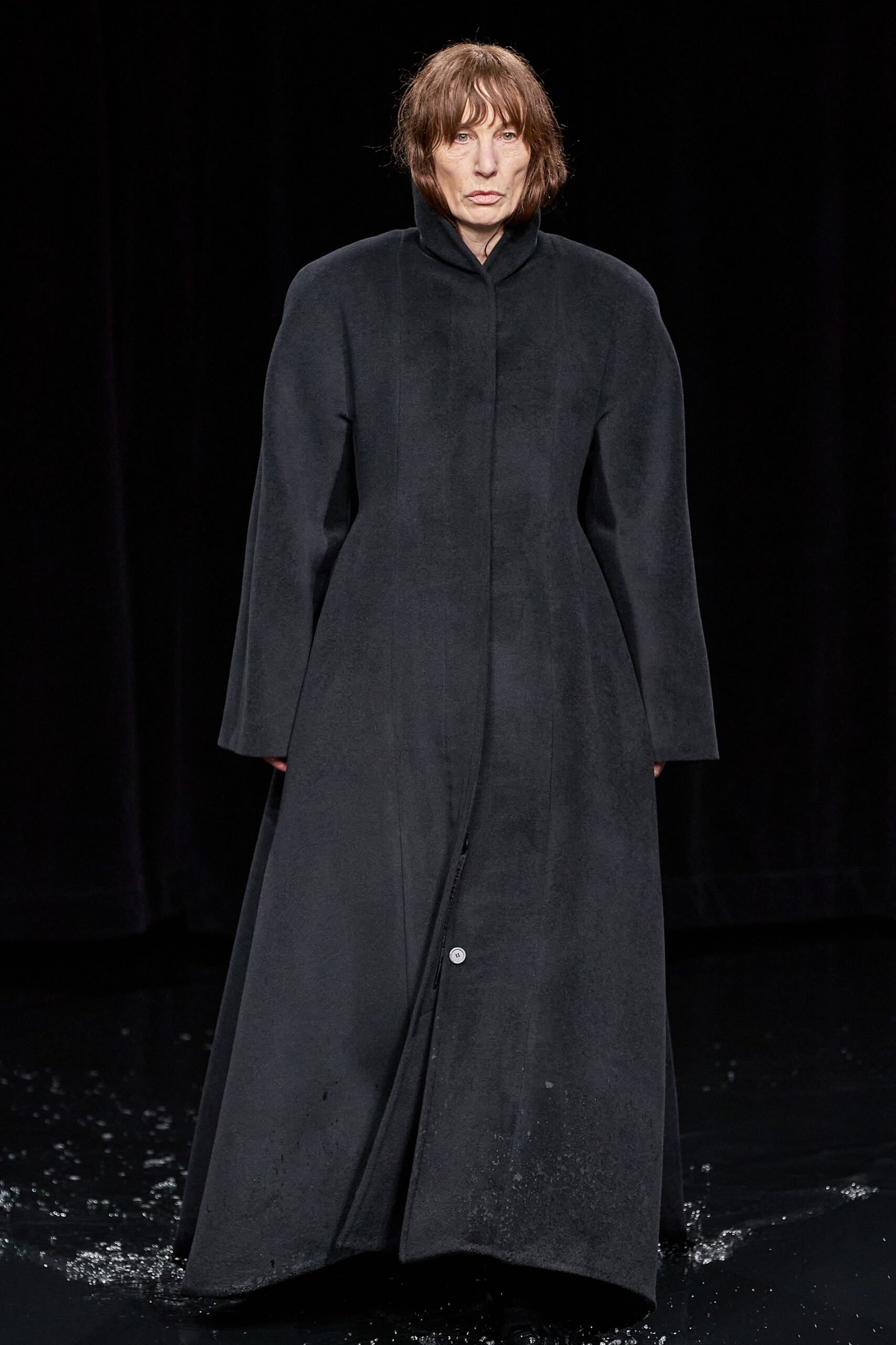oversized black wool coat