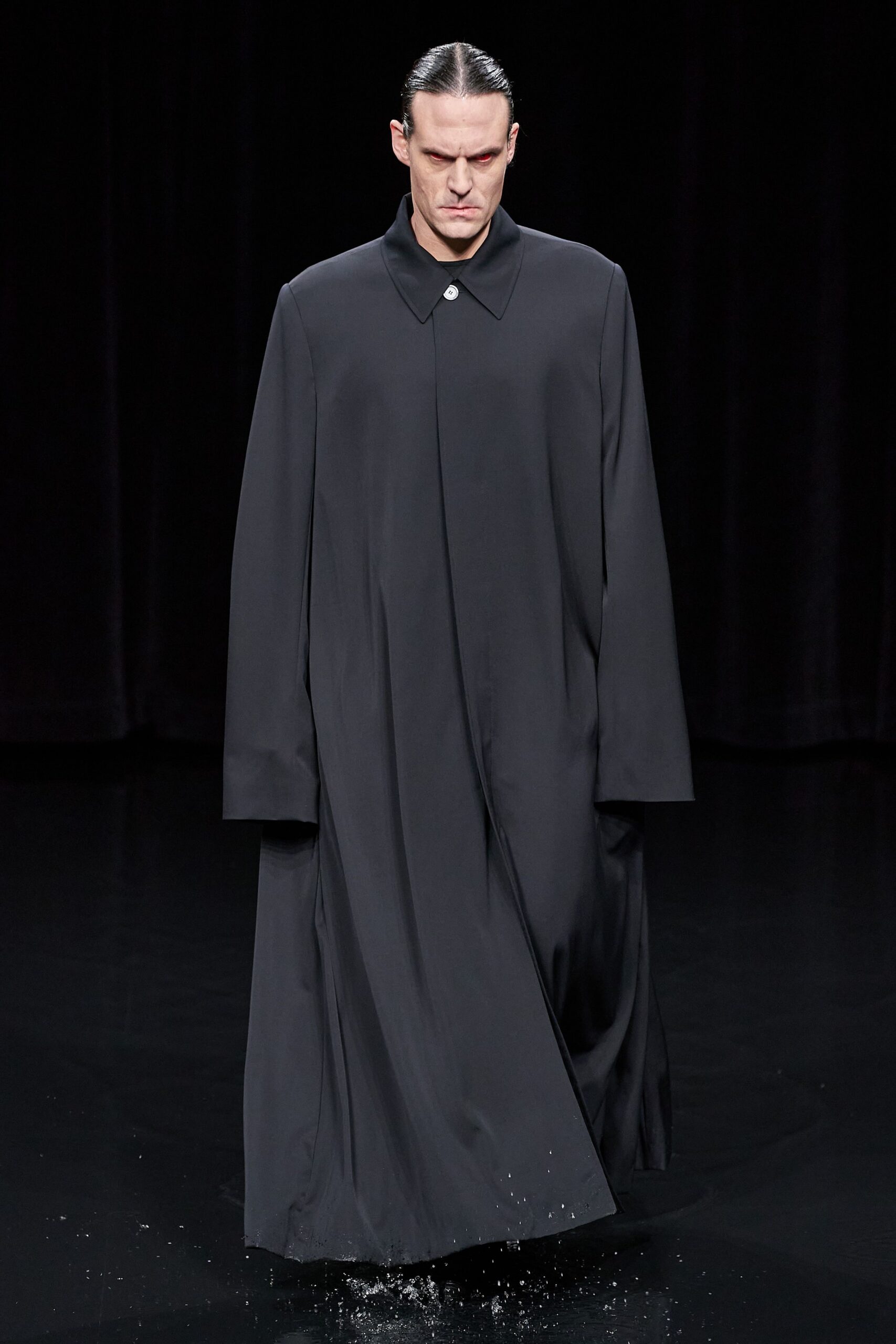 black silk relaxed coat