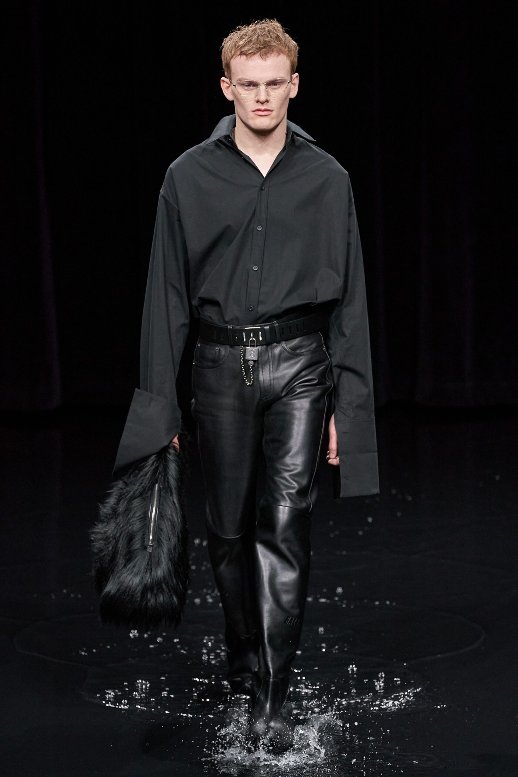 black fur bag