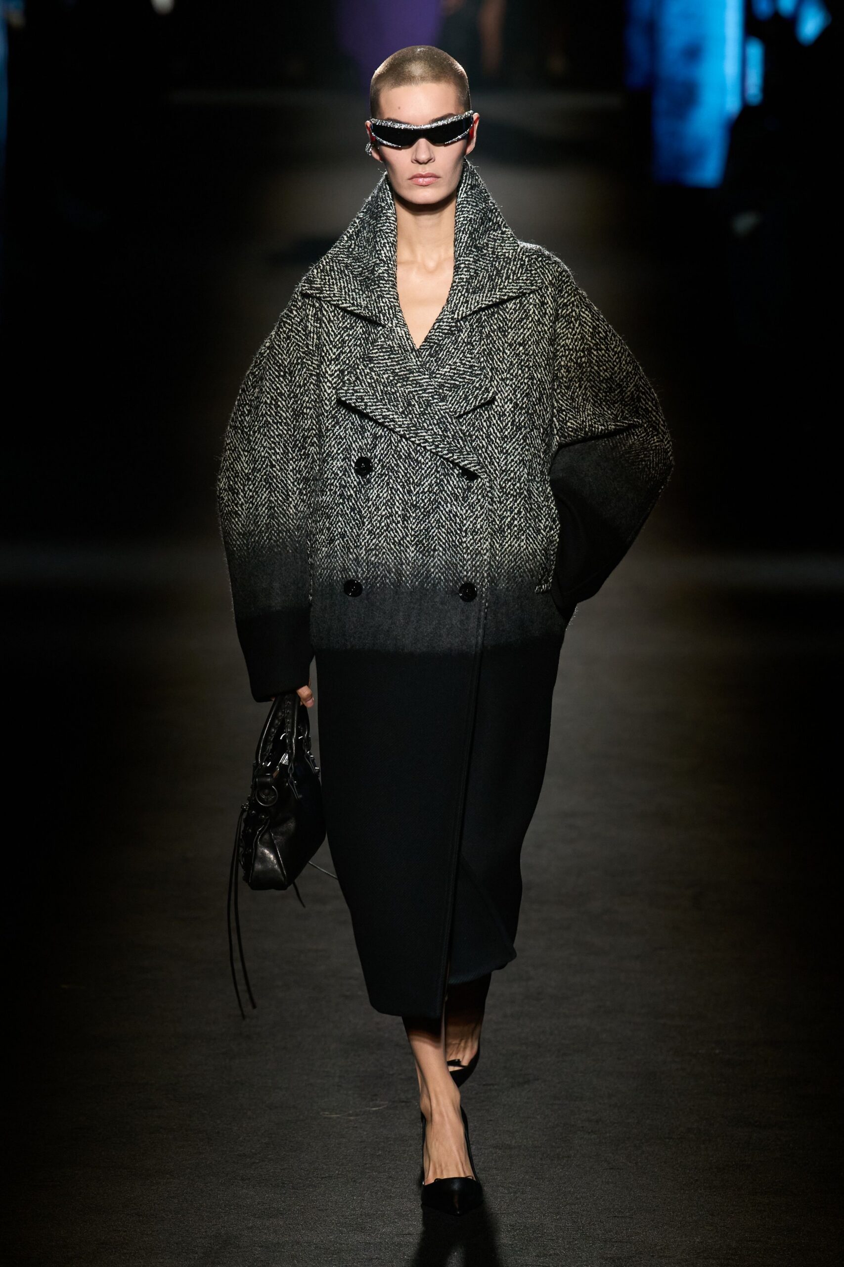 oversized gray wool coat