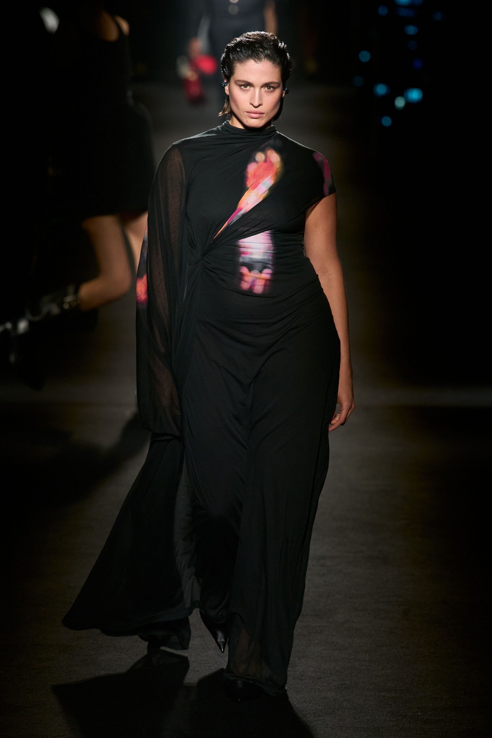 black silk sleeveless dress