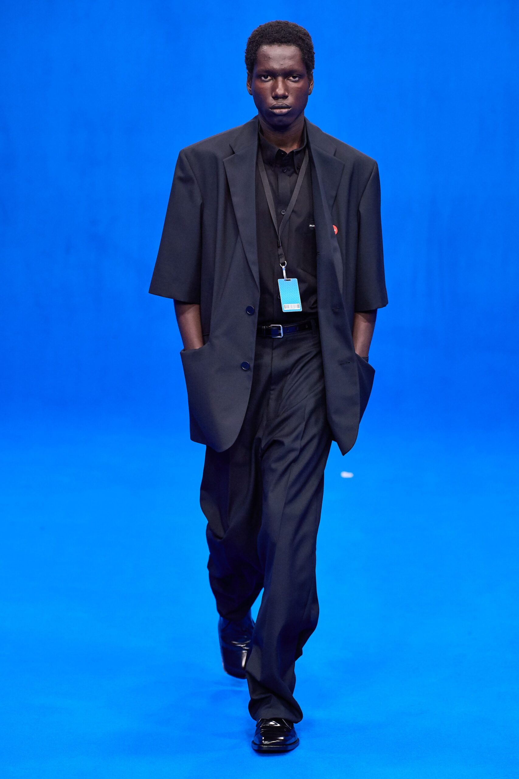 black blazer with tailored pants