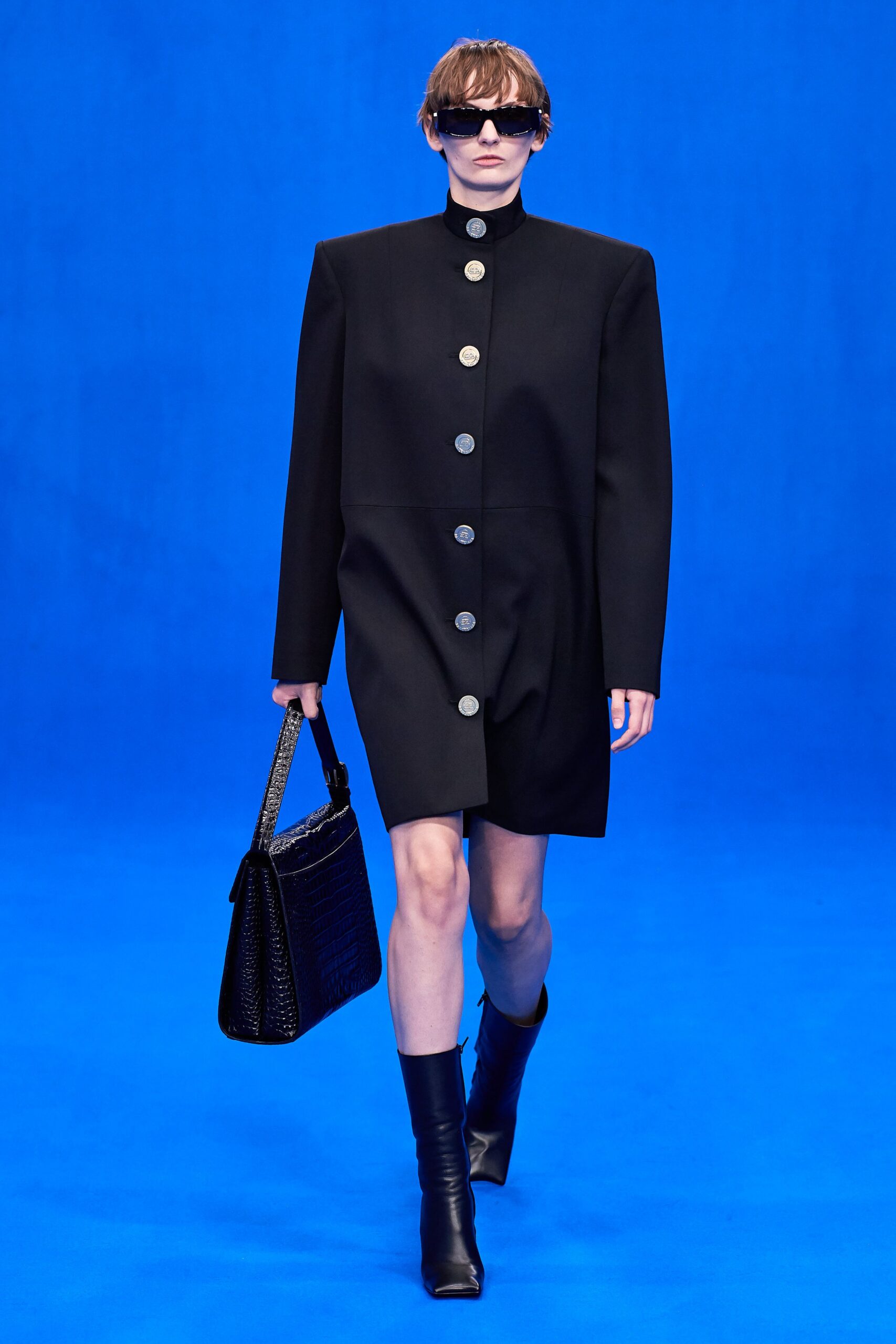 black mini dress with boots
