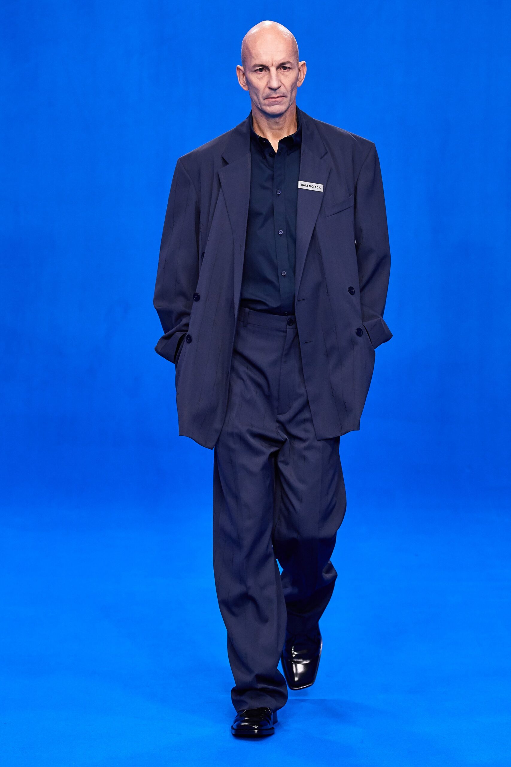 black tailored suit with shirt
