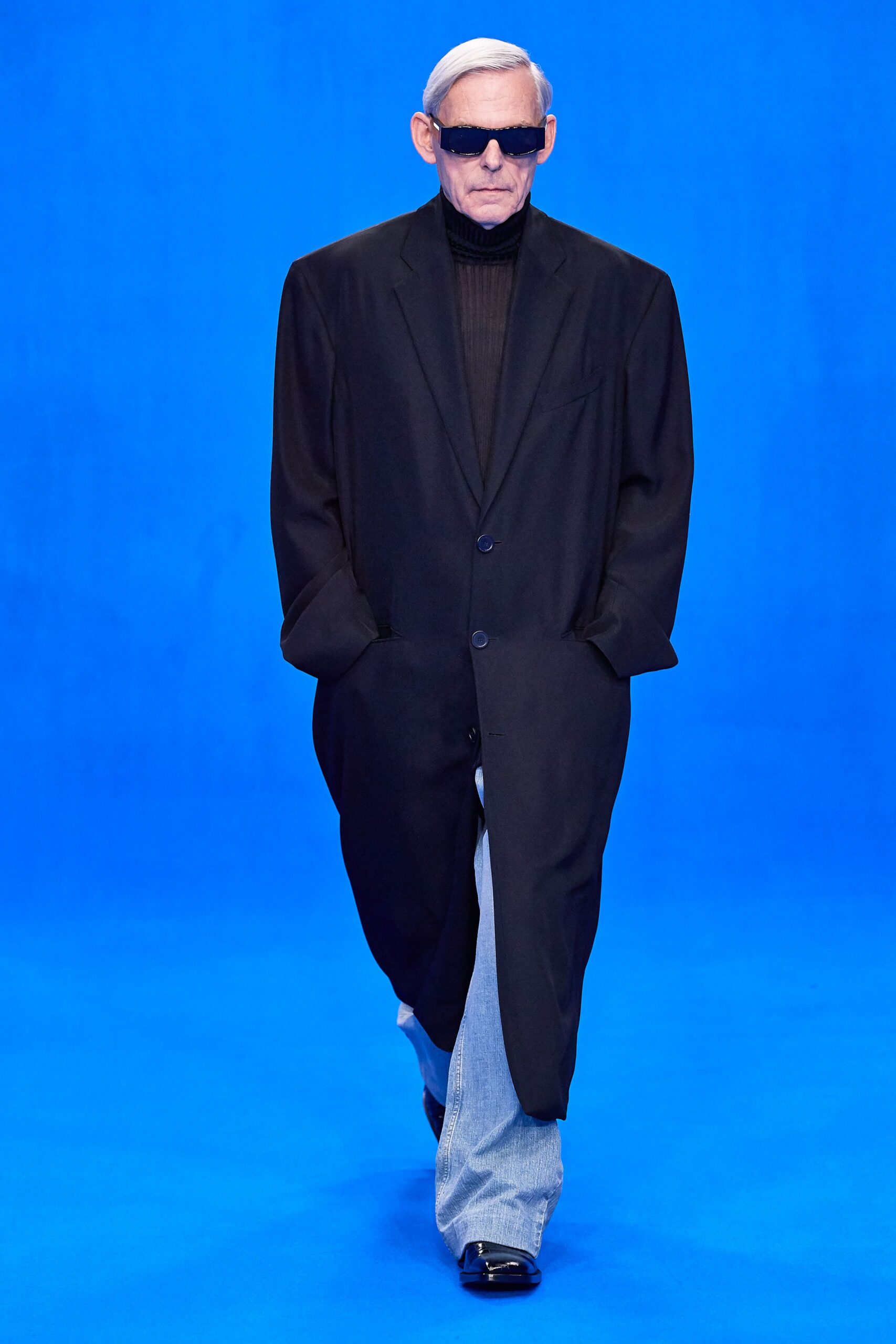 black coat with turtleneck