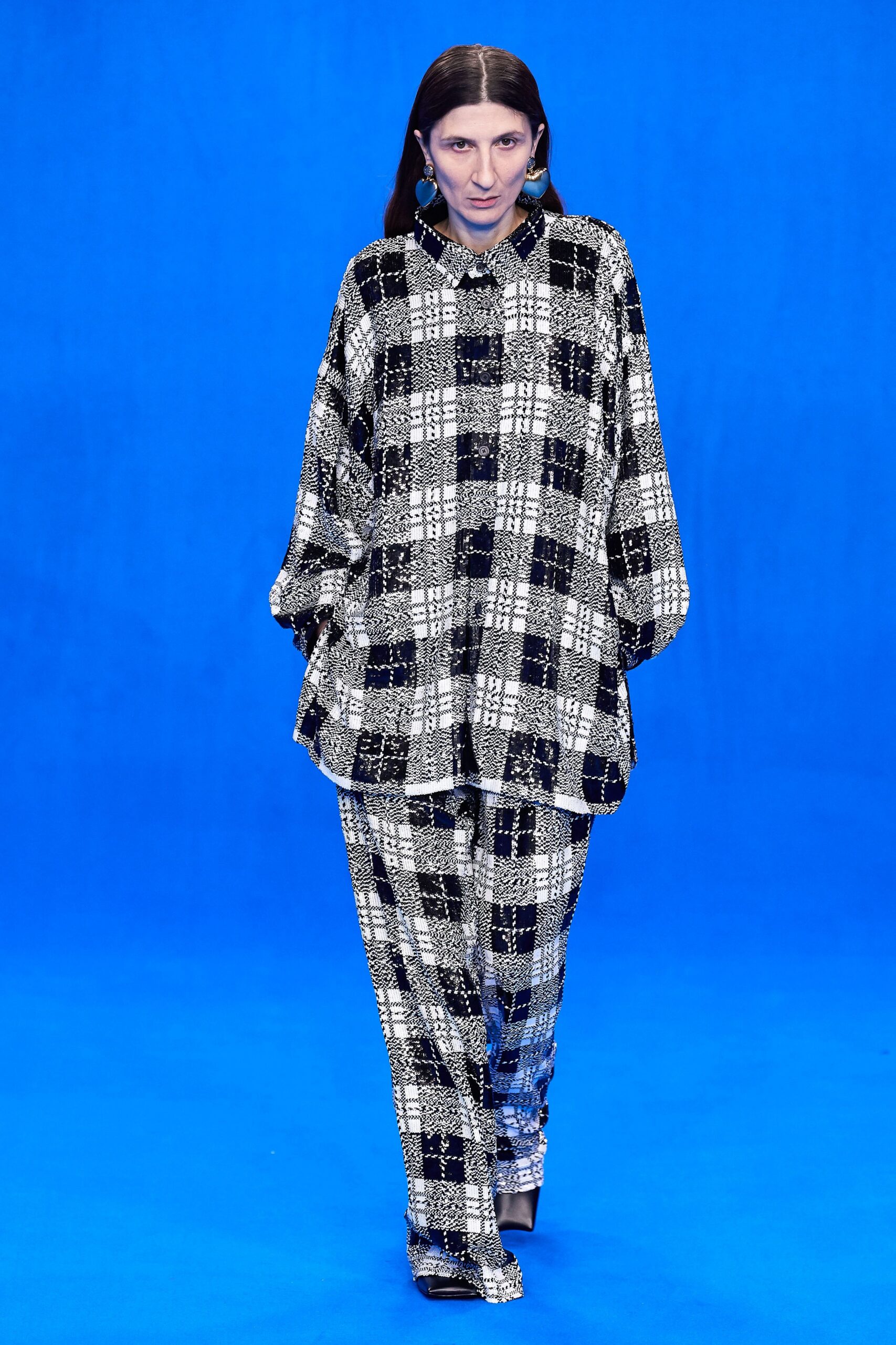 oversized checked shirt and pants