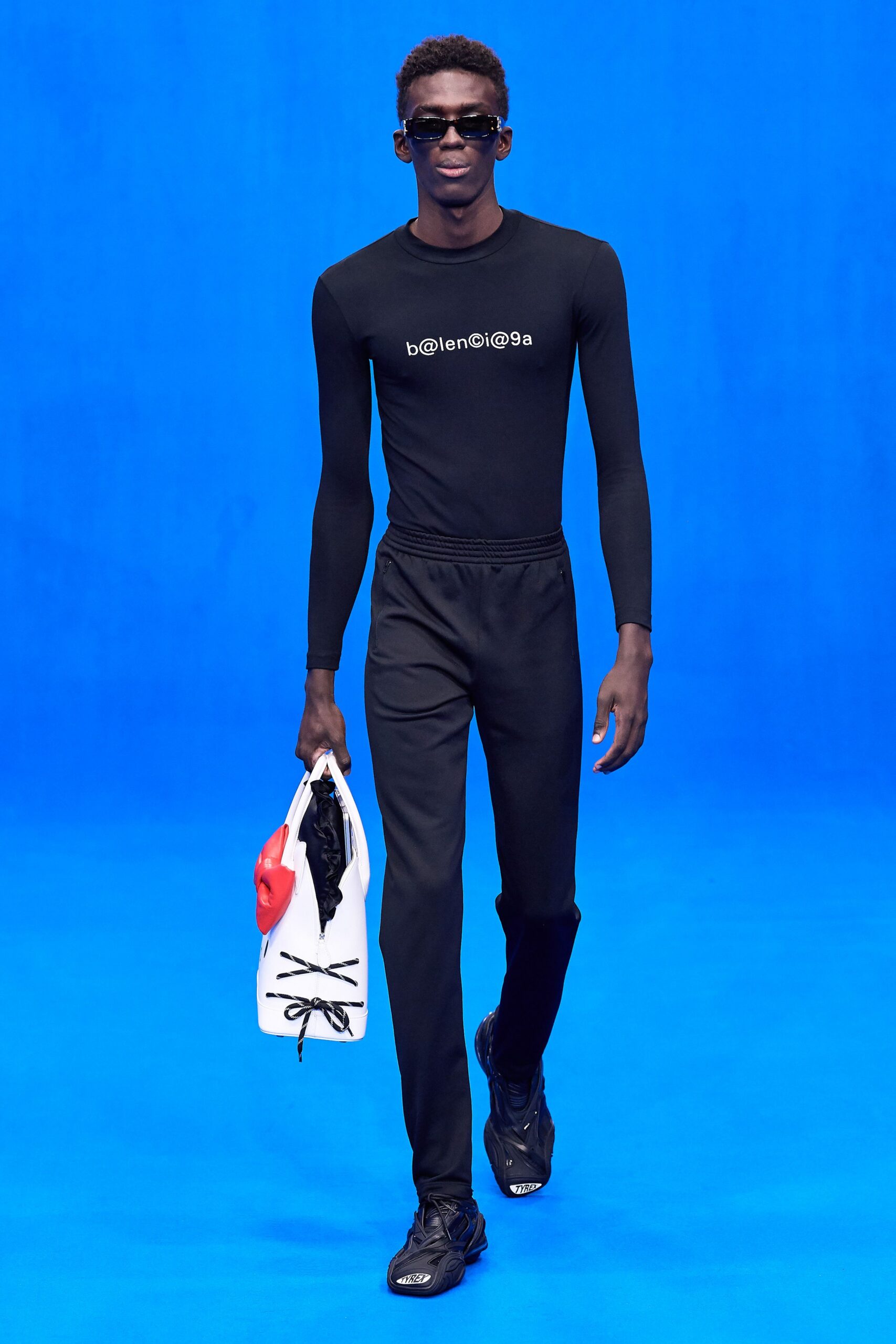 black fitted top and pants
