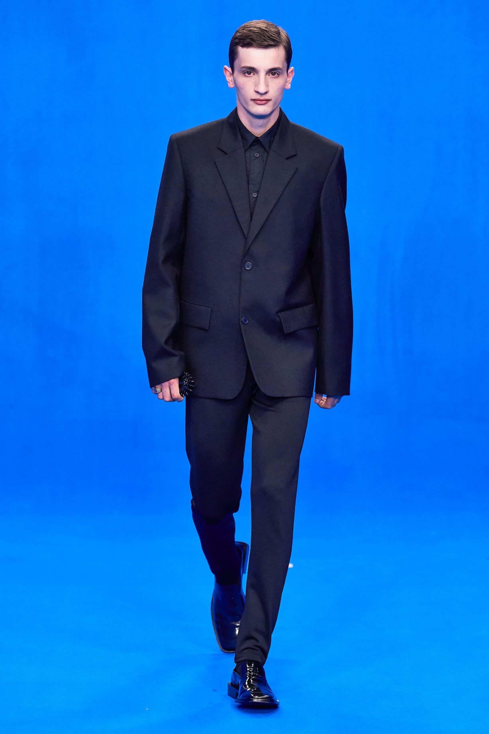 black tailored suit with shirt