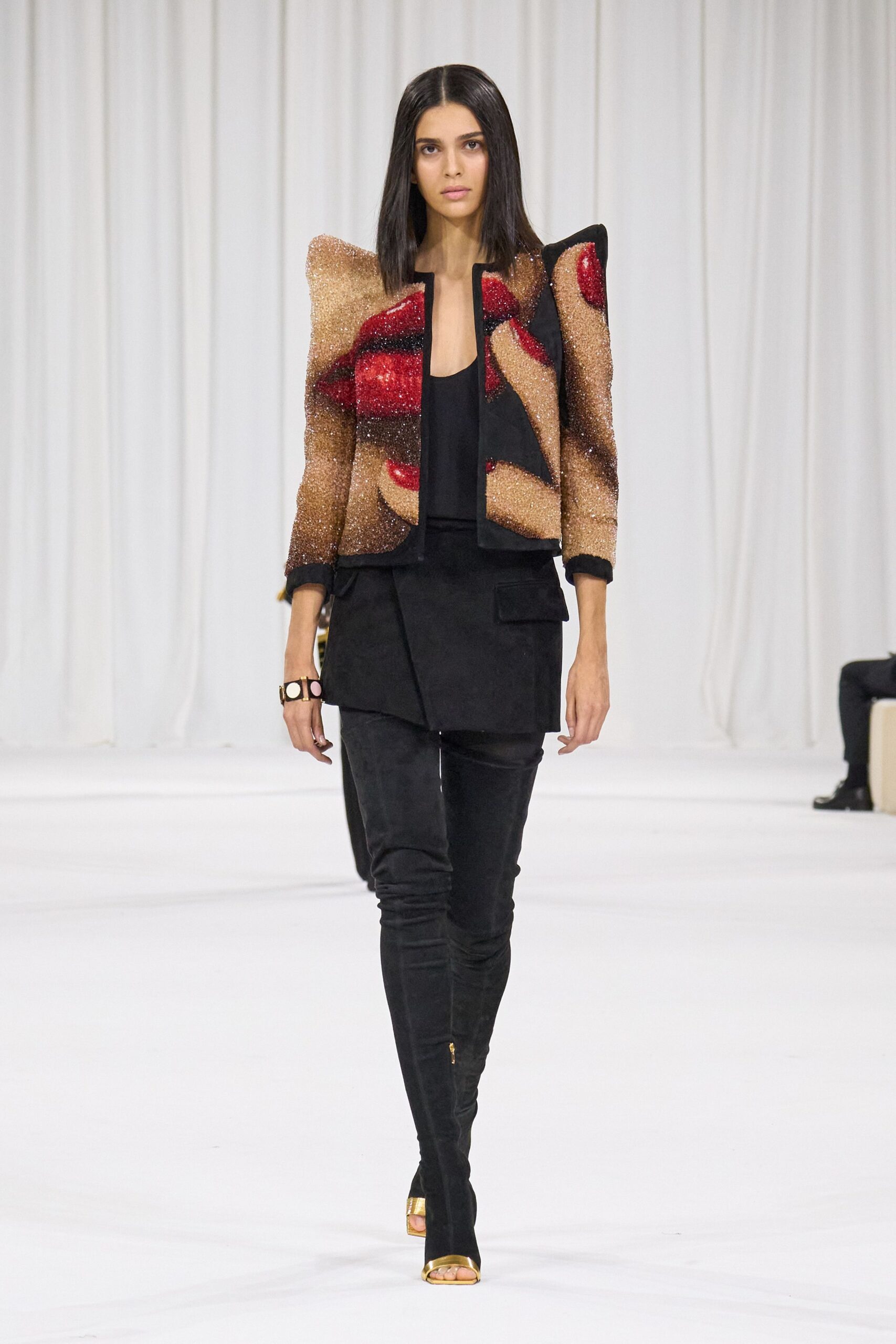 multi sequin fitted jacket
