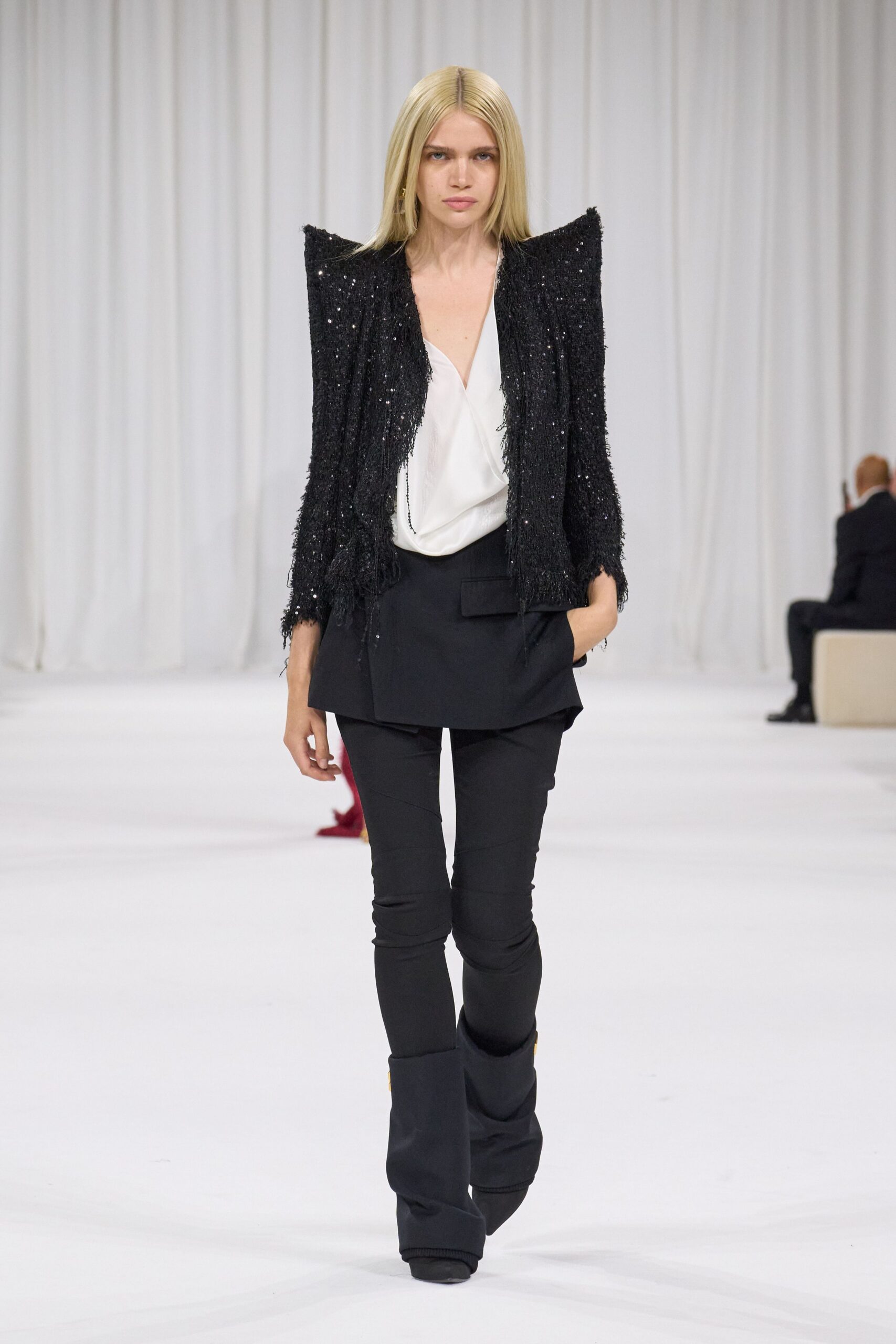 black tweed structured blazer
