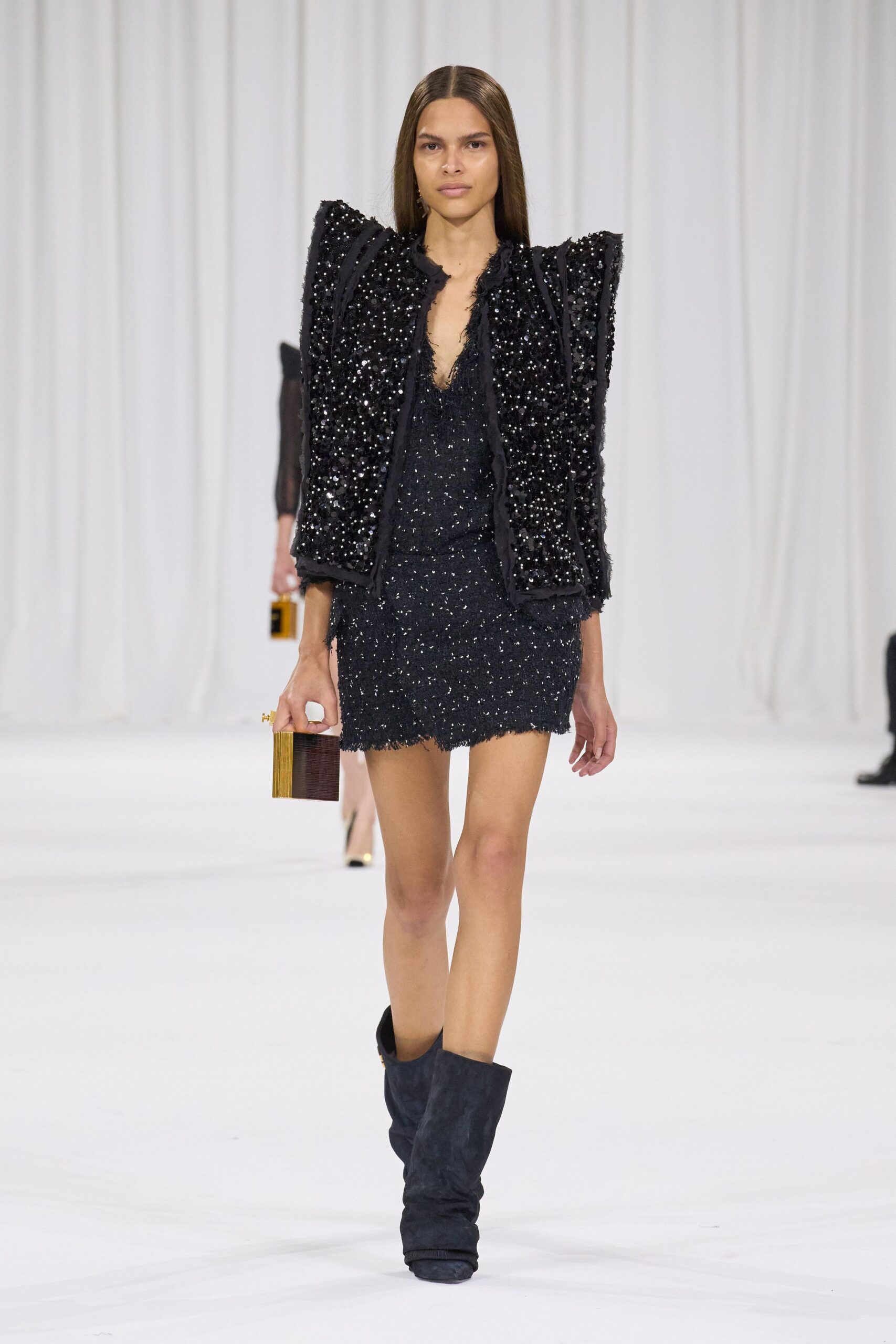 black beaded mini dress with jacket