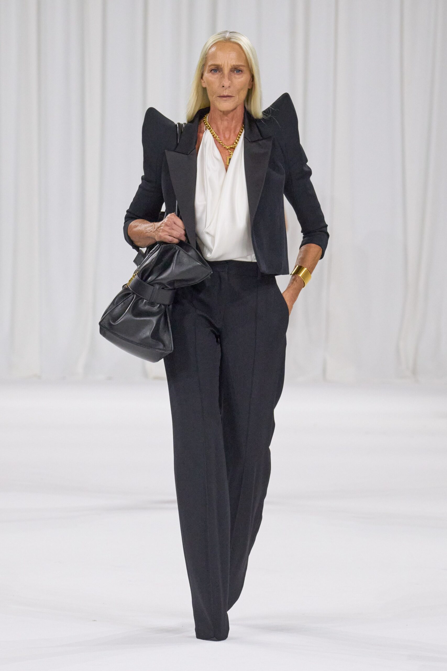black structured blazer with white shirt