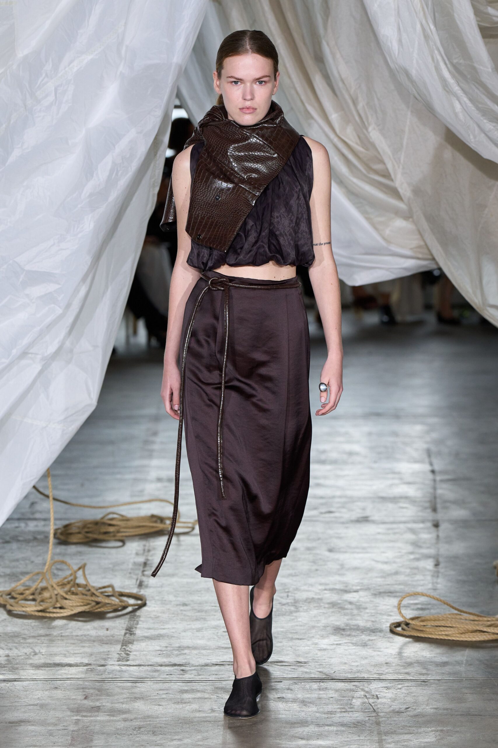 brown vinyl scarf