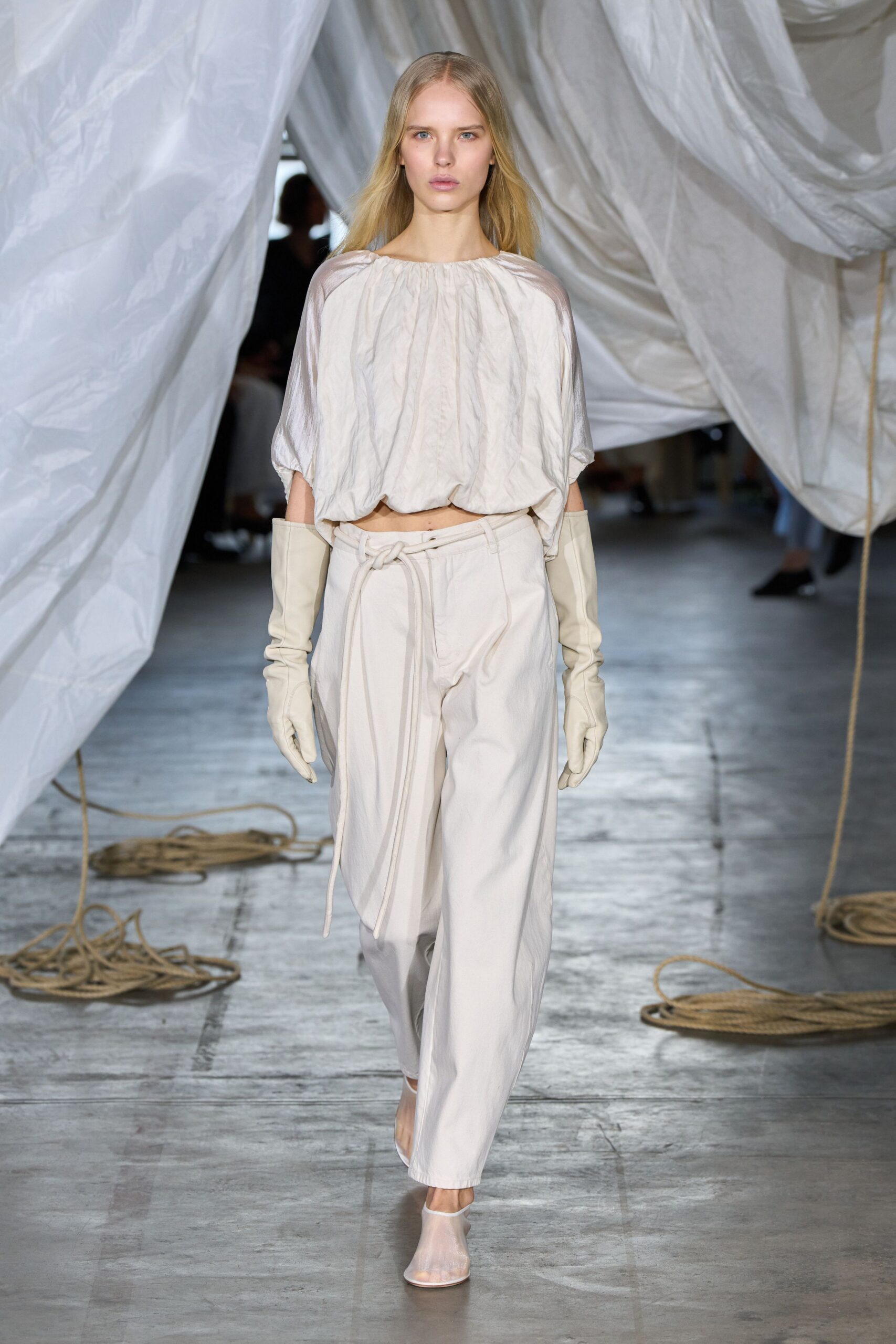 white relaxed top and pants