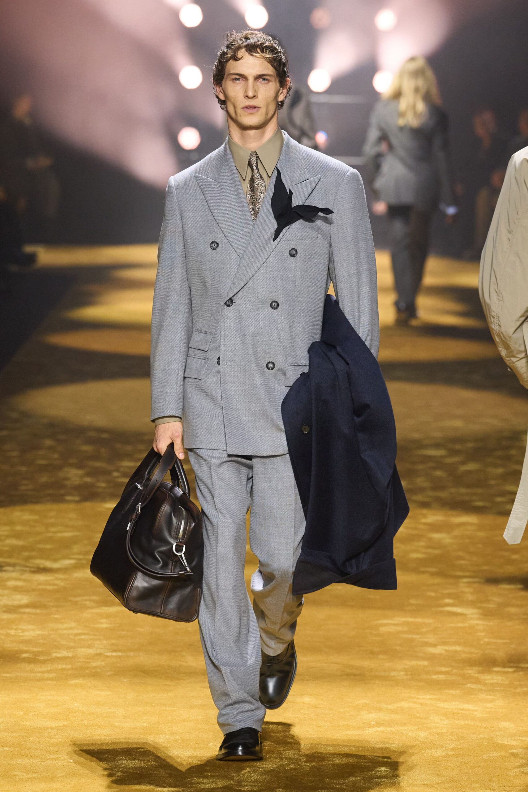 gray tailored suit with jacket