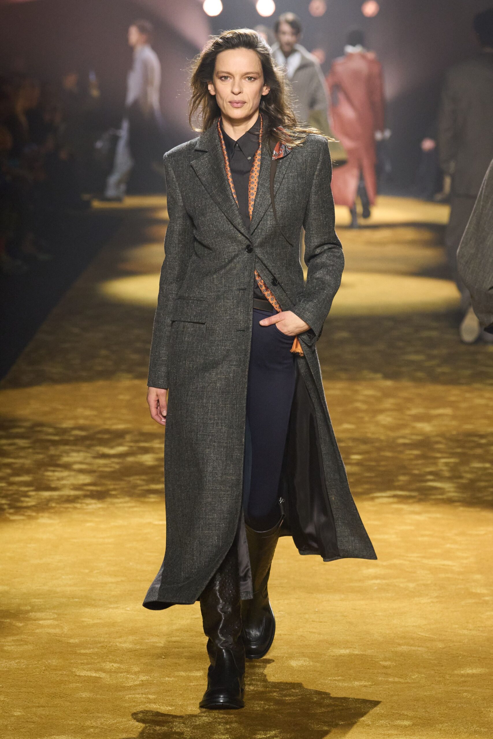 gray wool tailored coat