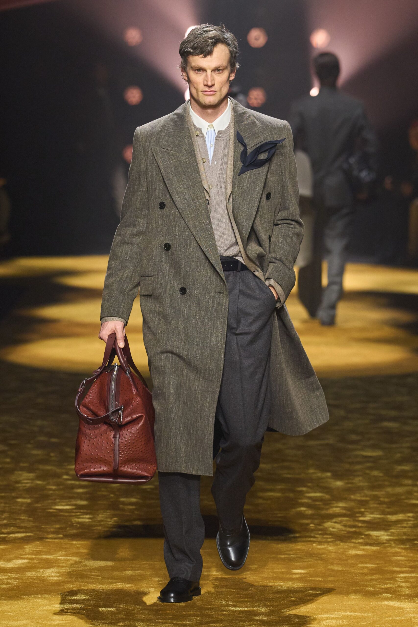 gray wool tailored coat