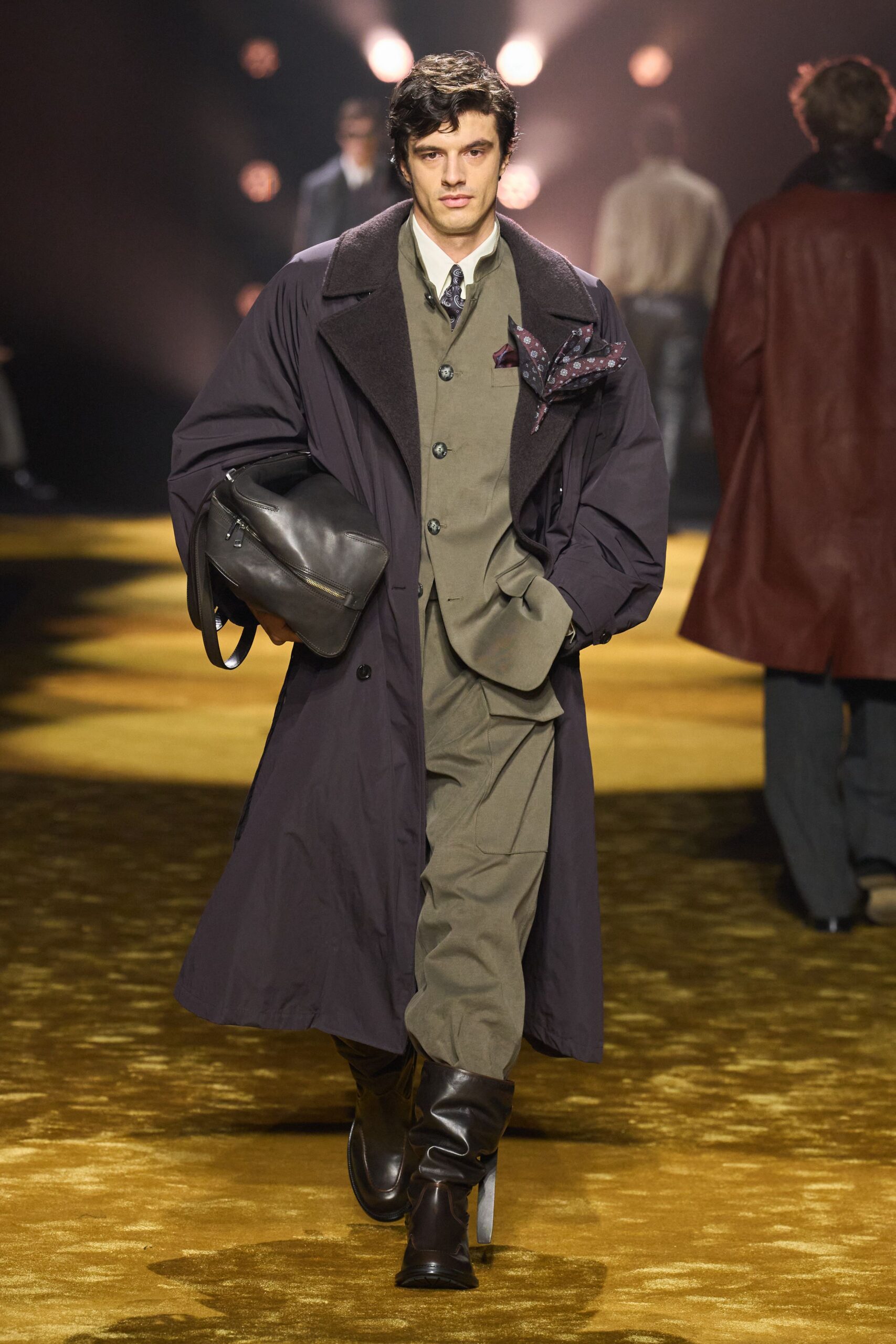 oversized purple coat with suit