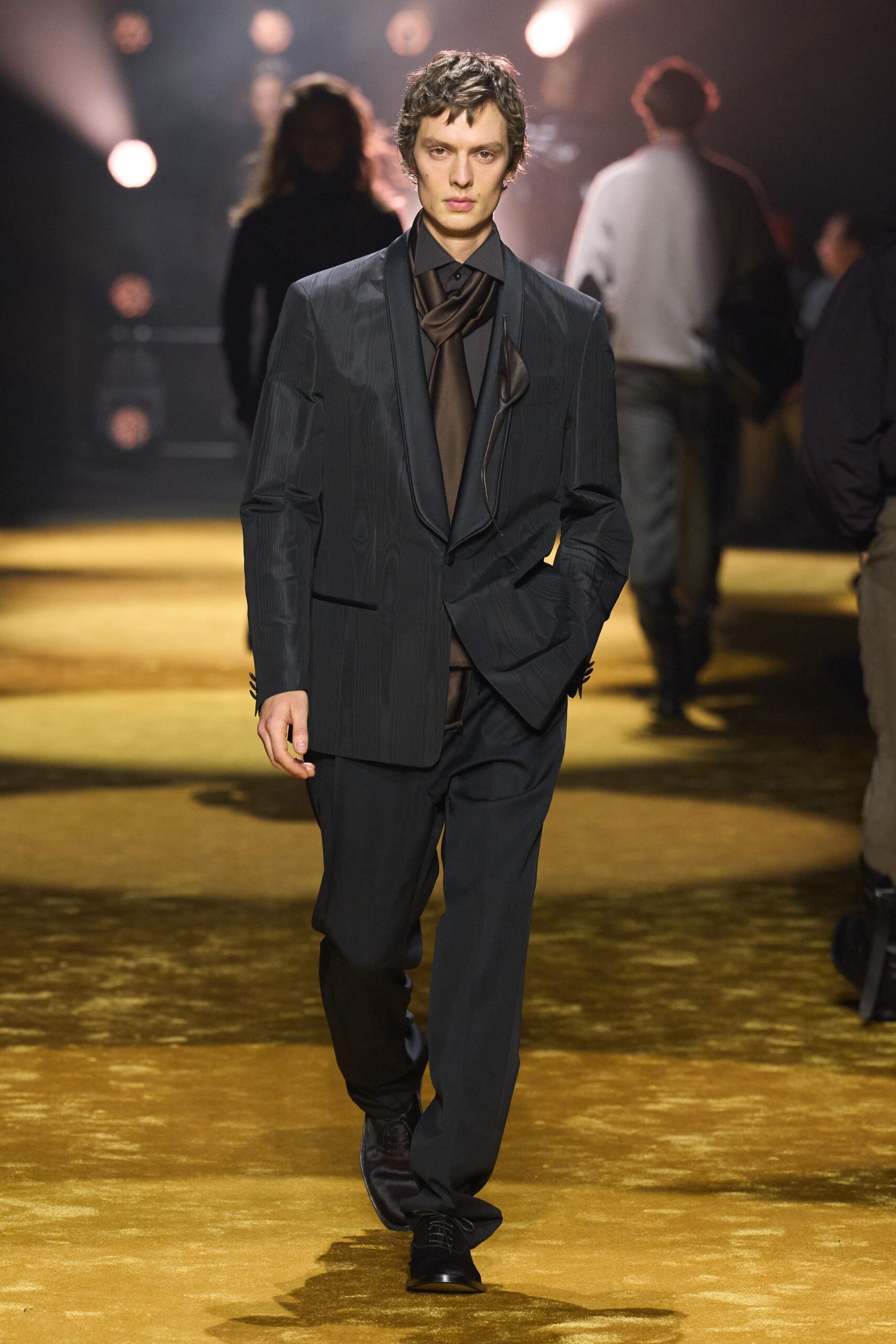 black tailored suit with shirt