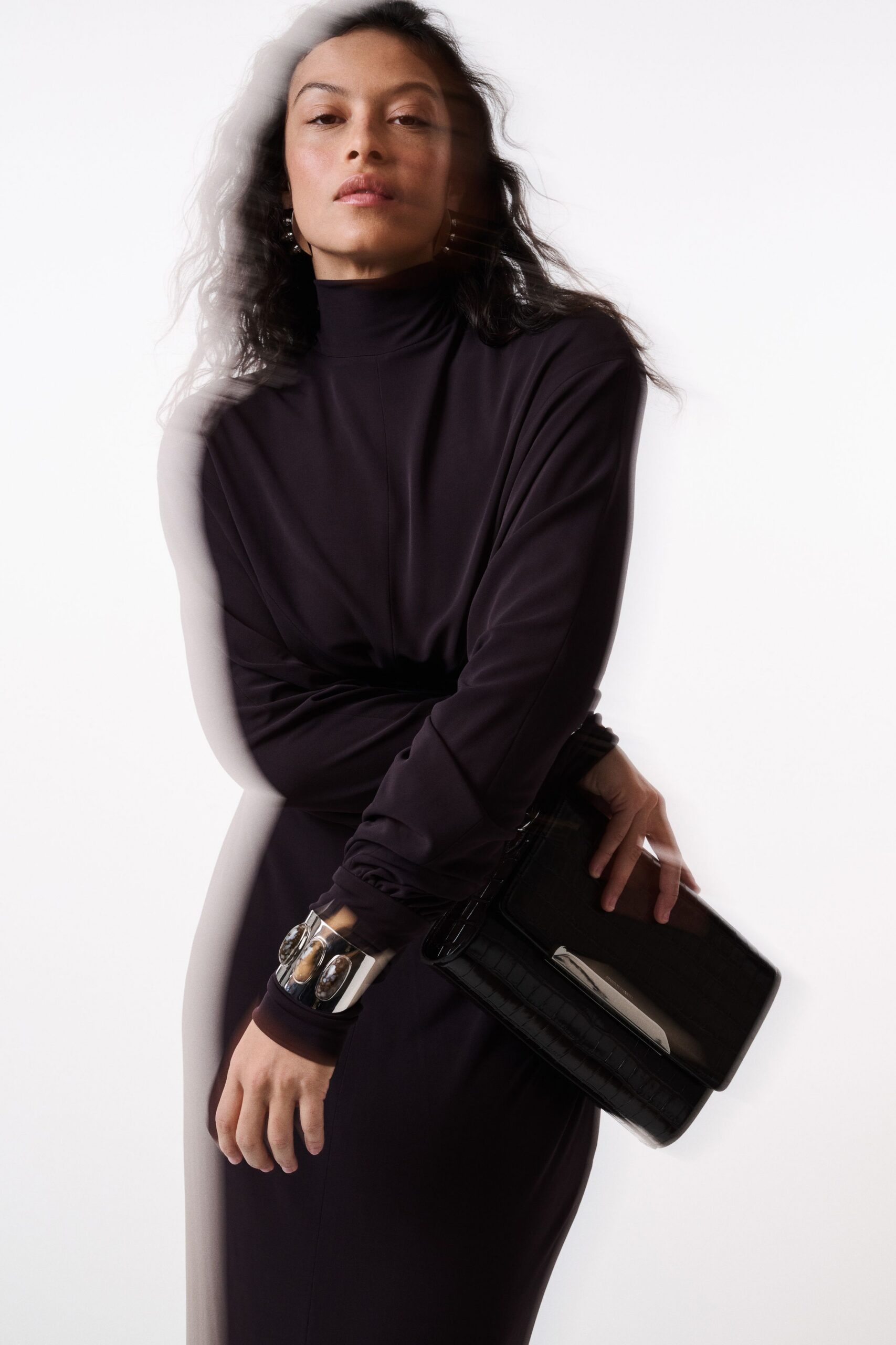 black leather bag