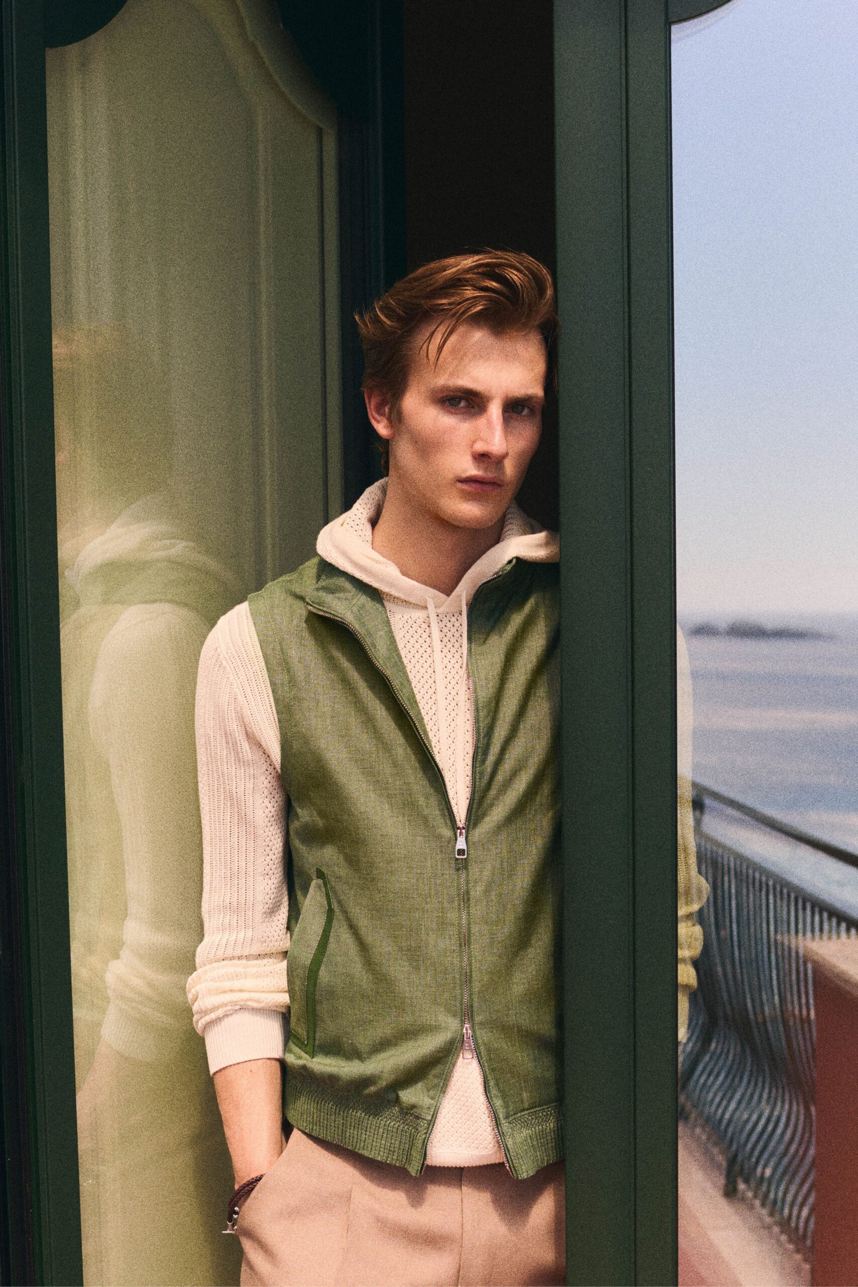 white cotton long-sleeve hooded relaxed hoodie
