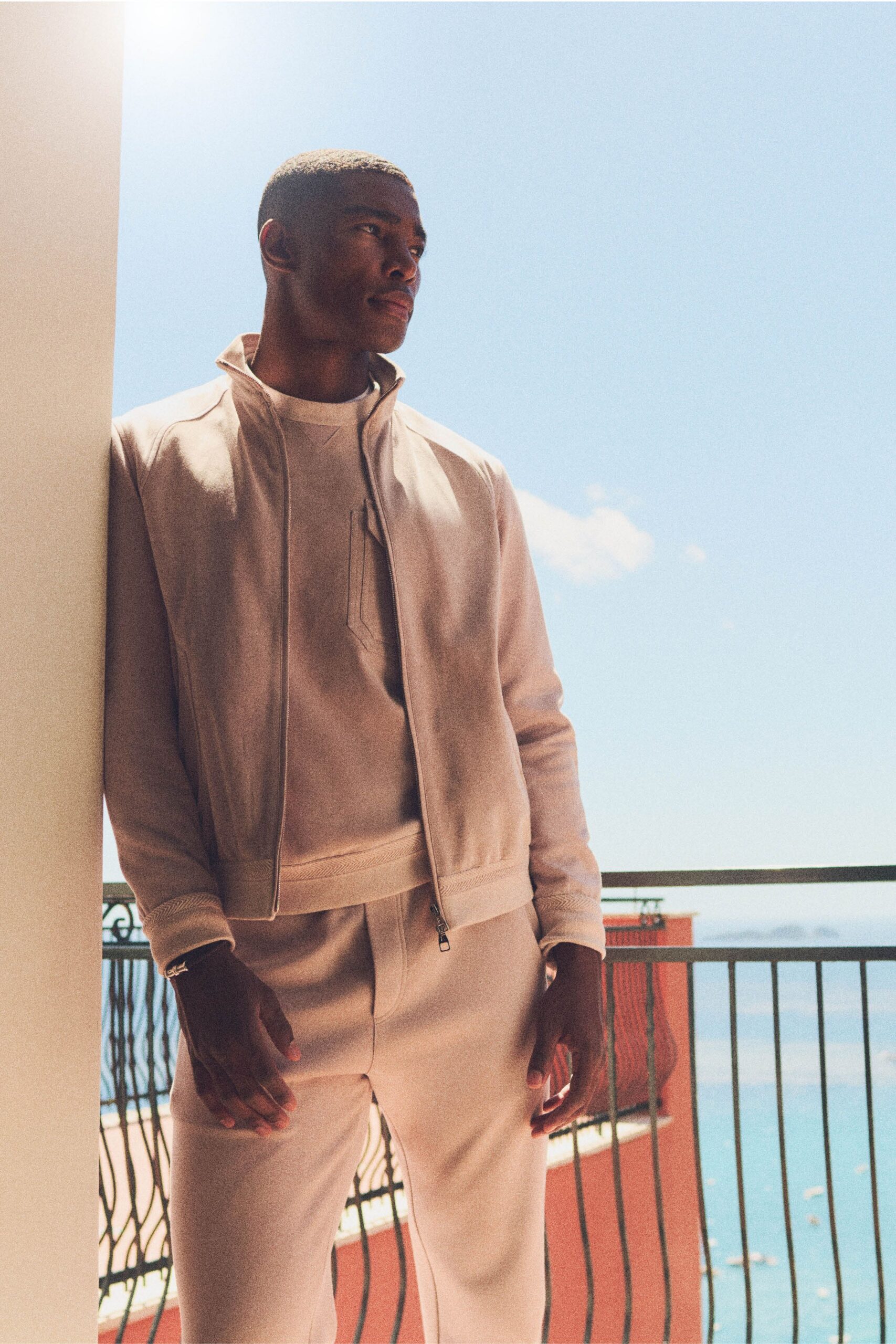 beige relaxed jacket and pants