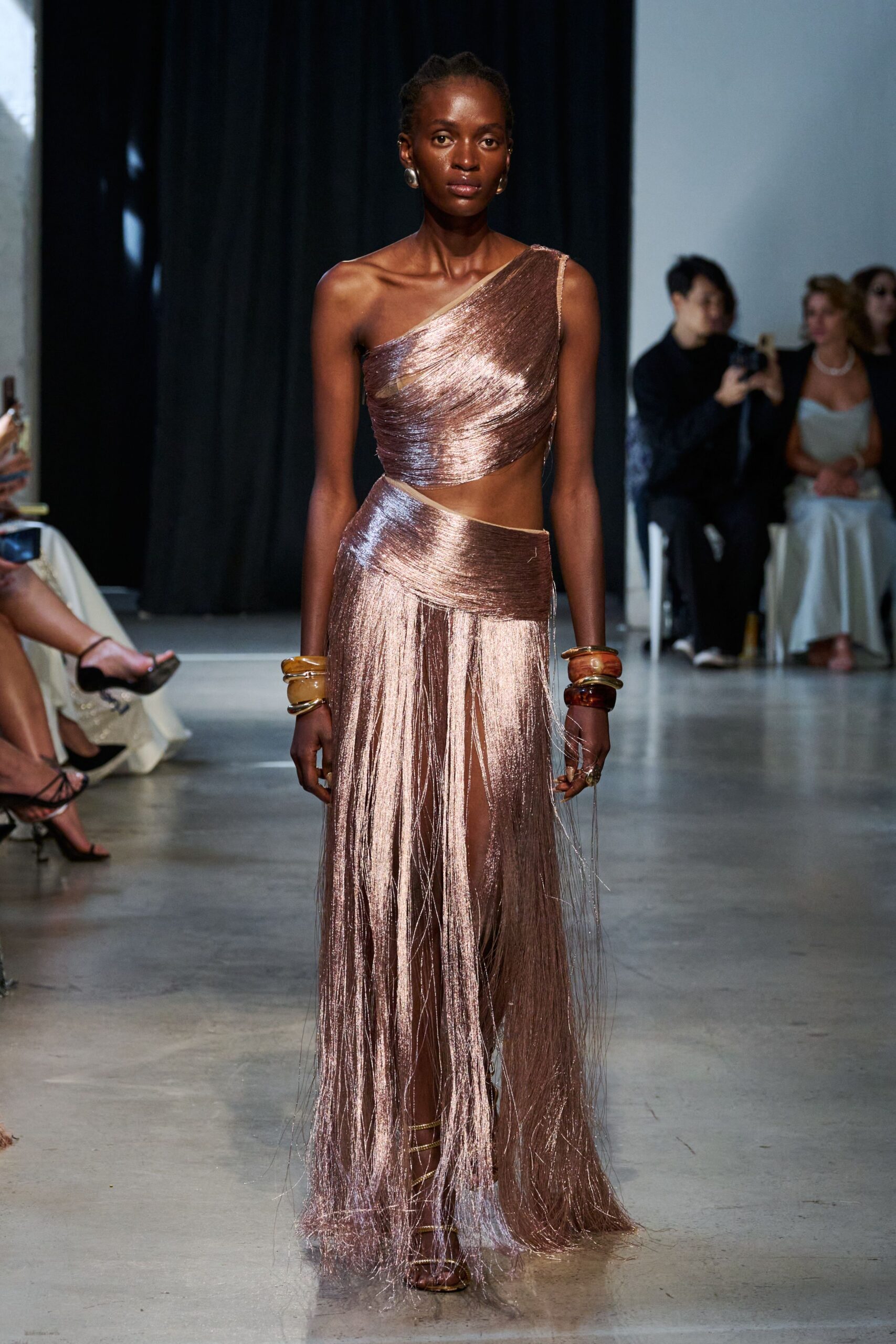 pink silk asymmetric dress