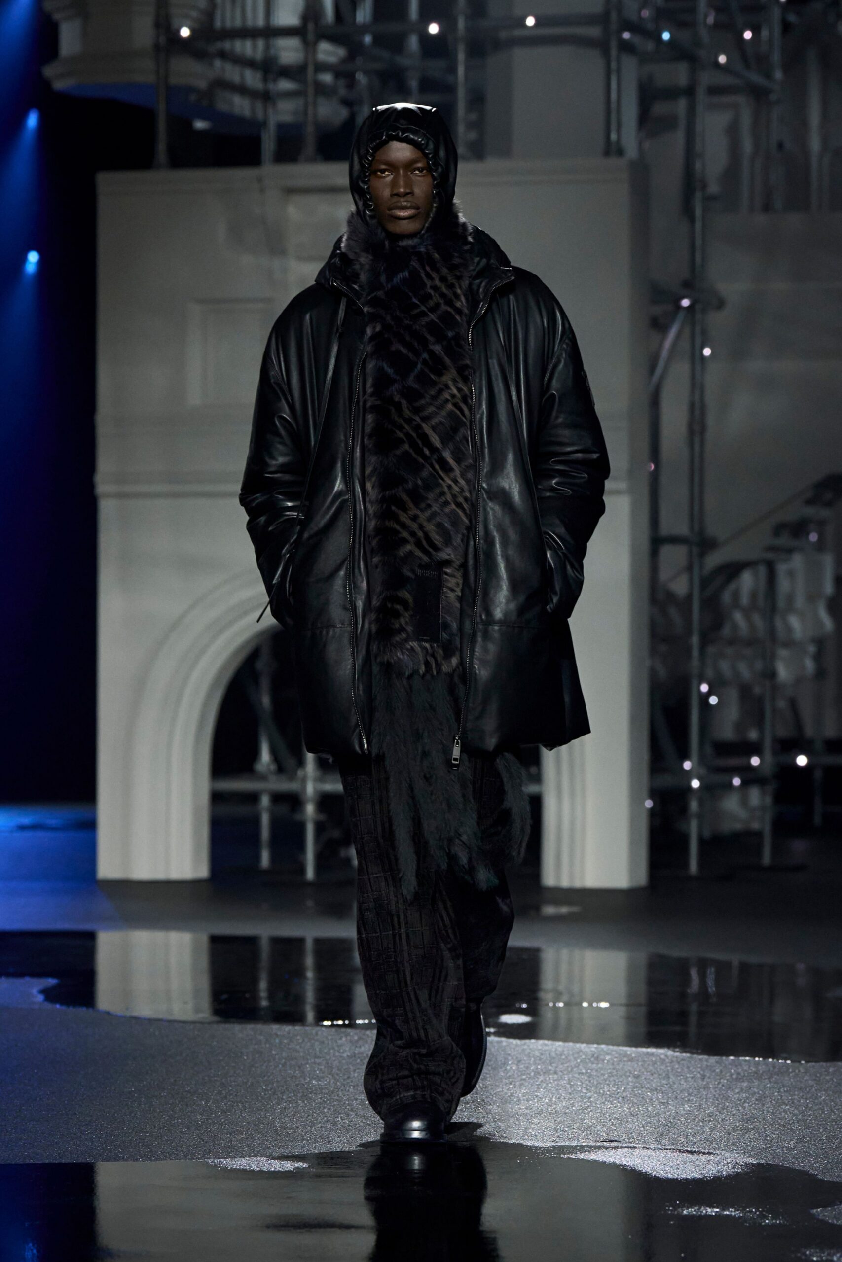 black fur scarf